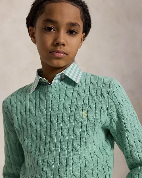 Maglia in cotone a trecce 323702674 505 POLO RALPH LAUREN 