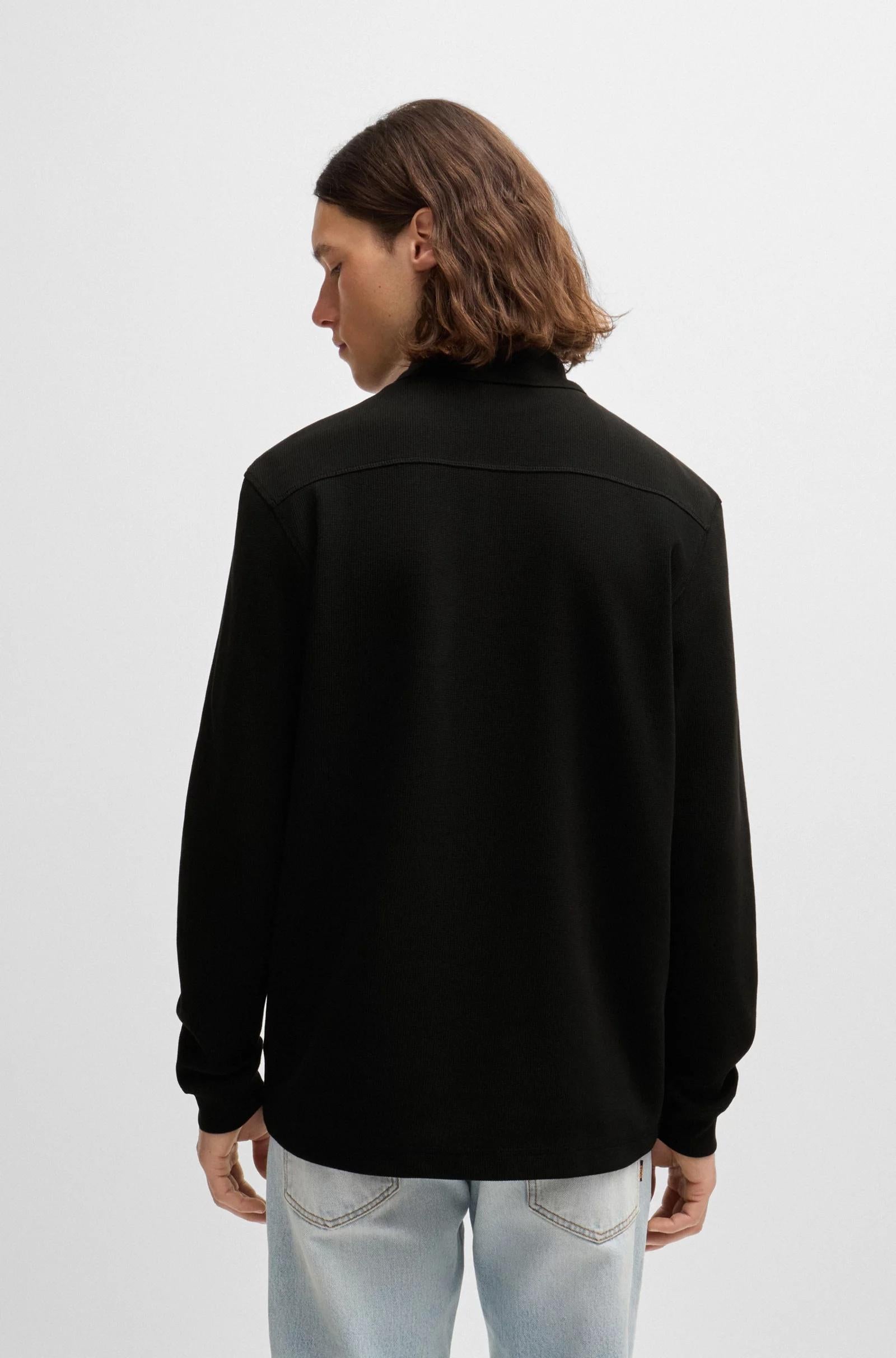 Polo in misto cotone elasticizzato con lavorazione a nido dape 50520710 001 BOSS 