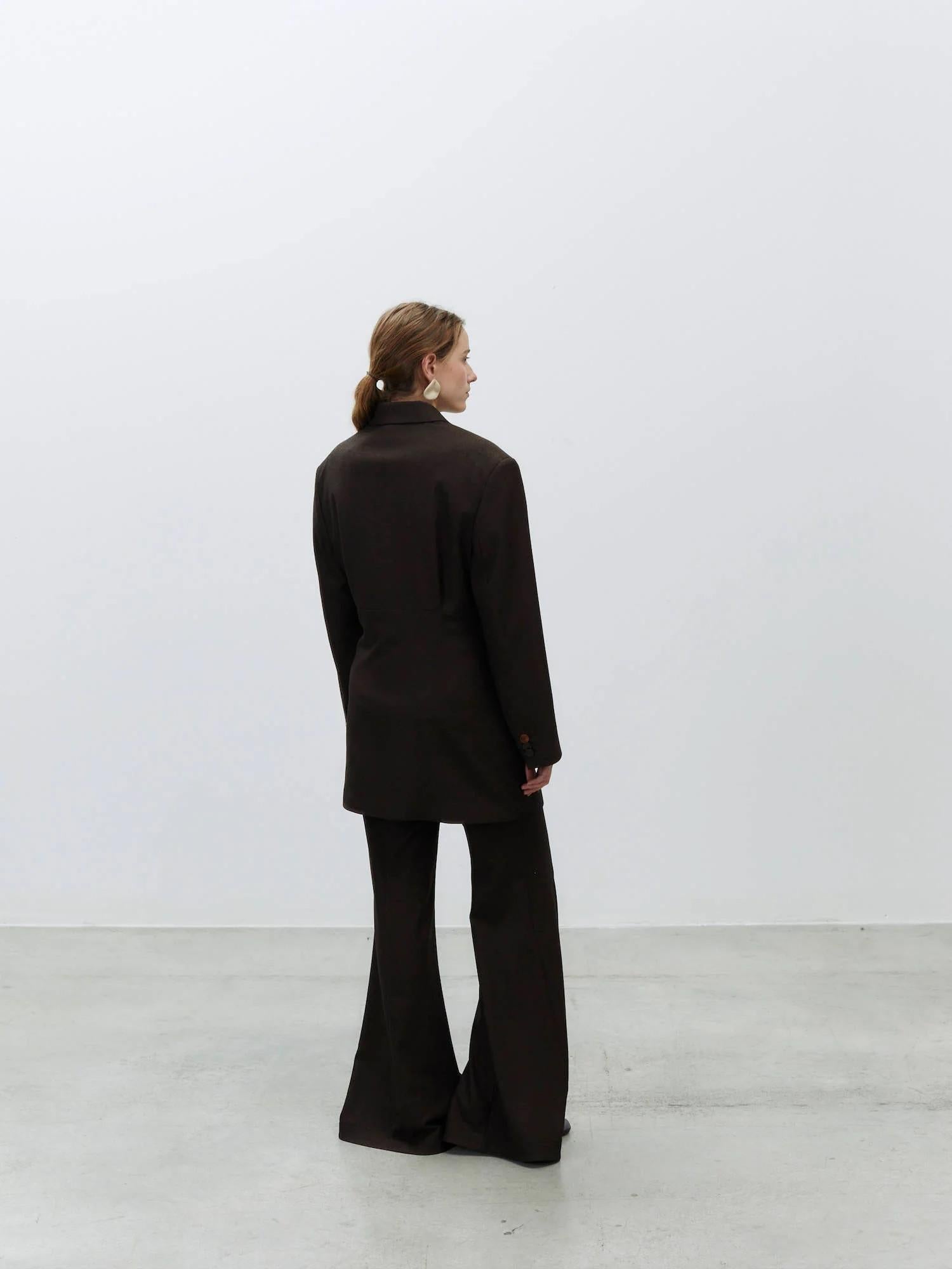 Blazer oversize flanella 165828 CHOCO ALYSI CHOCOLAT 
