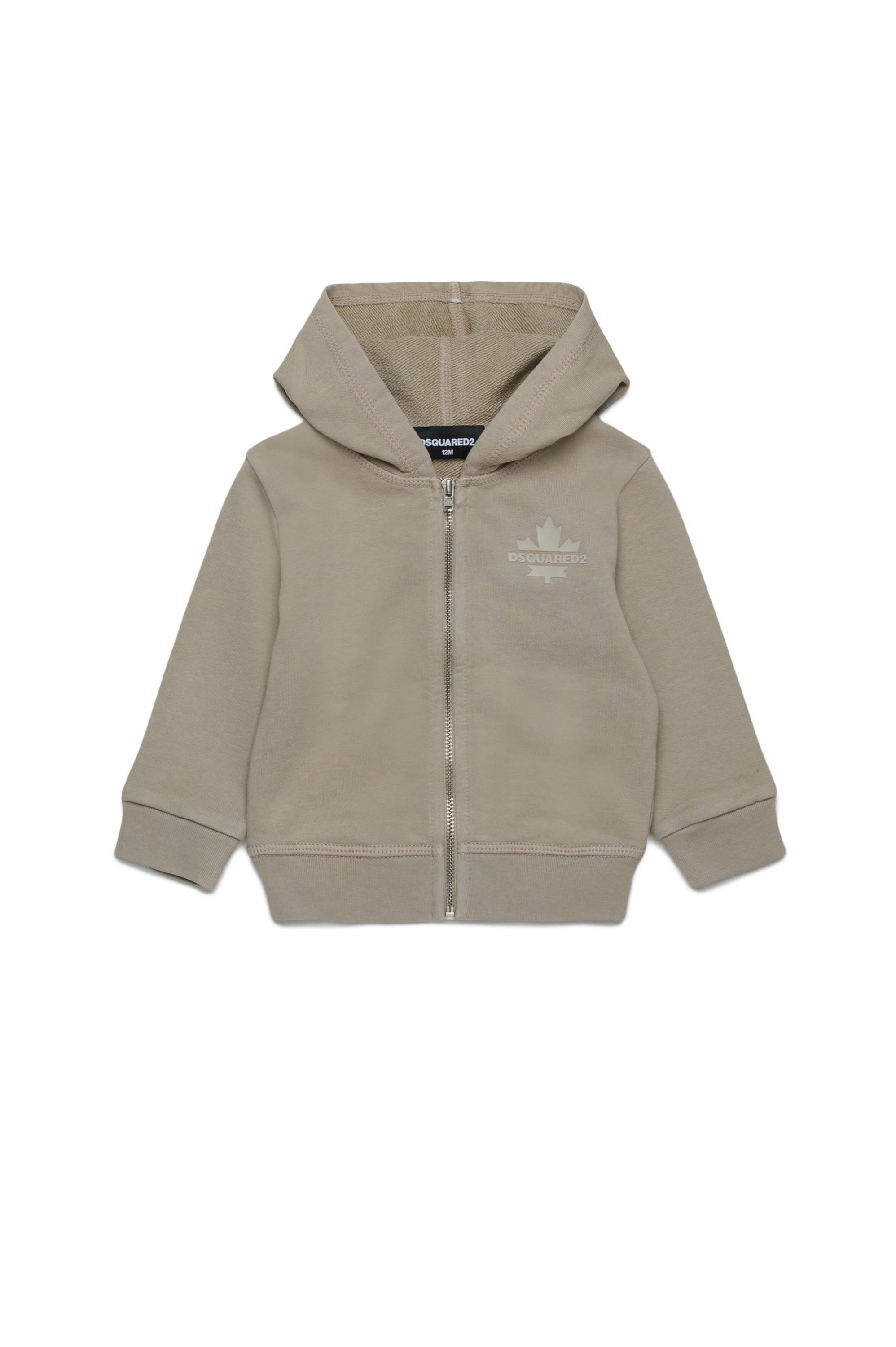 D2Kids Newborn Zip Hoodie Beige DQ2863D0AC6 DQ717 DSQUARED2 