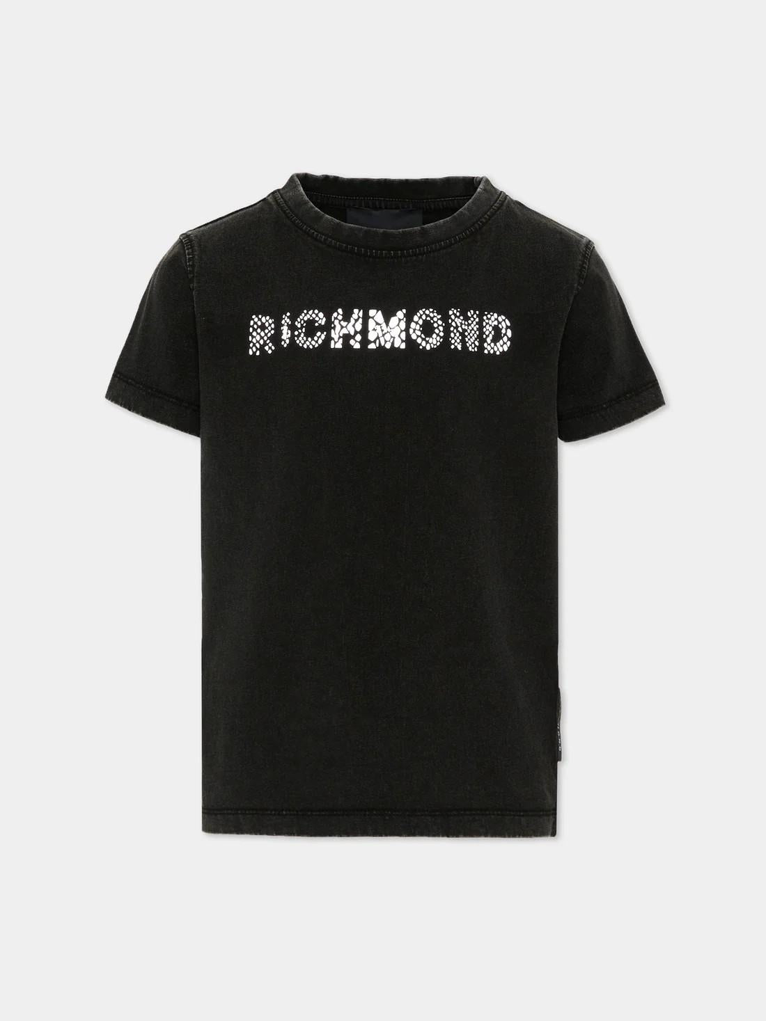 T-Shirt con logo RBP26178TS BLACK RICHMOND 