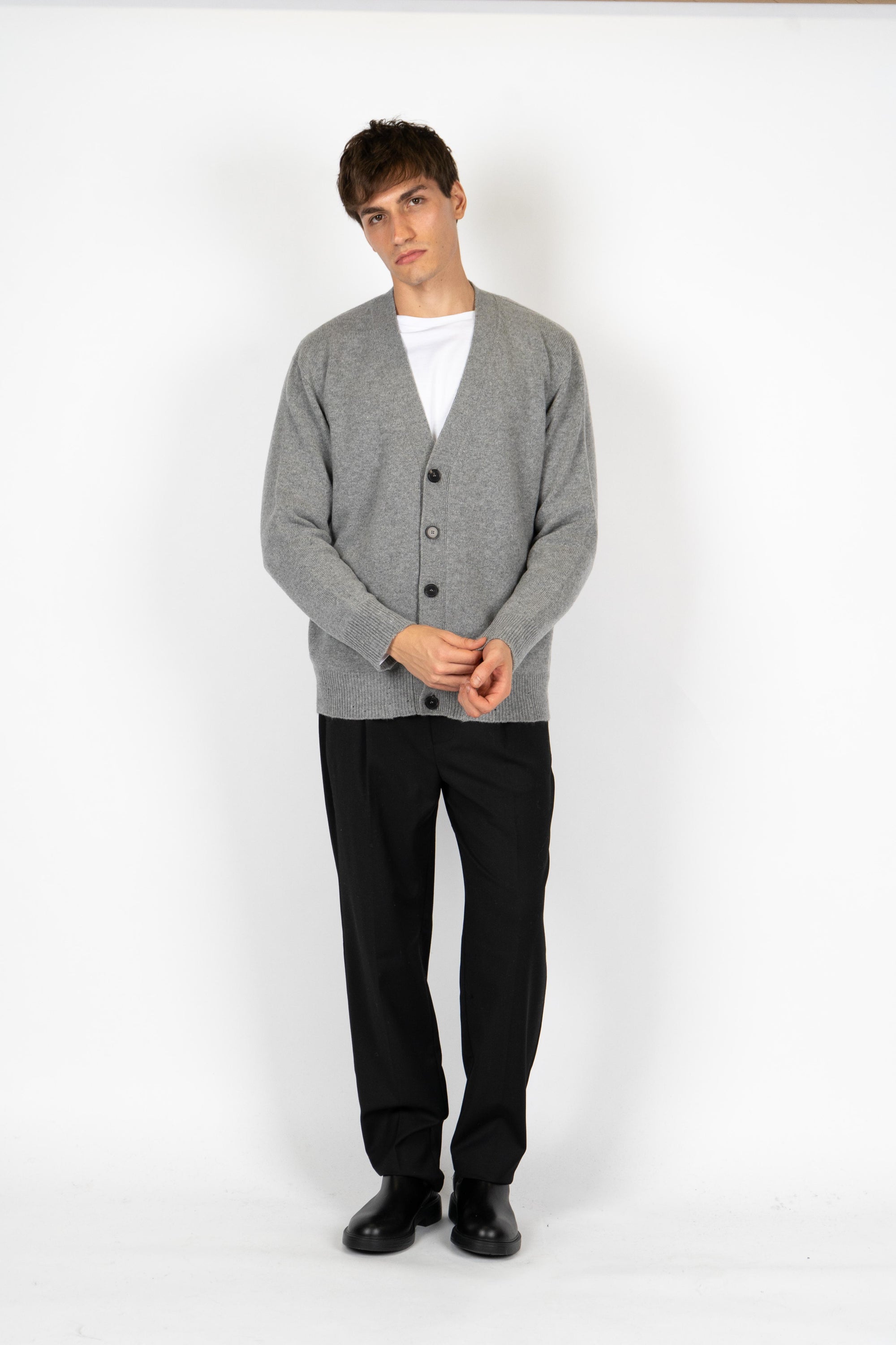 Cardigan con scollo a V B9F0116 FU93M AMARANTO 