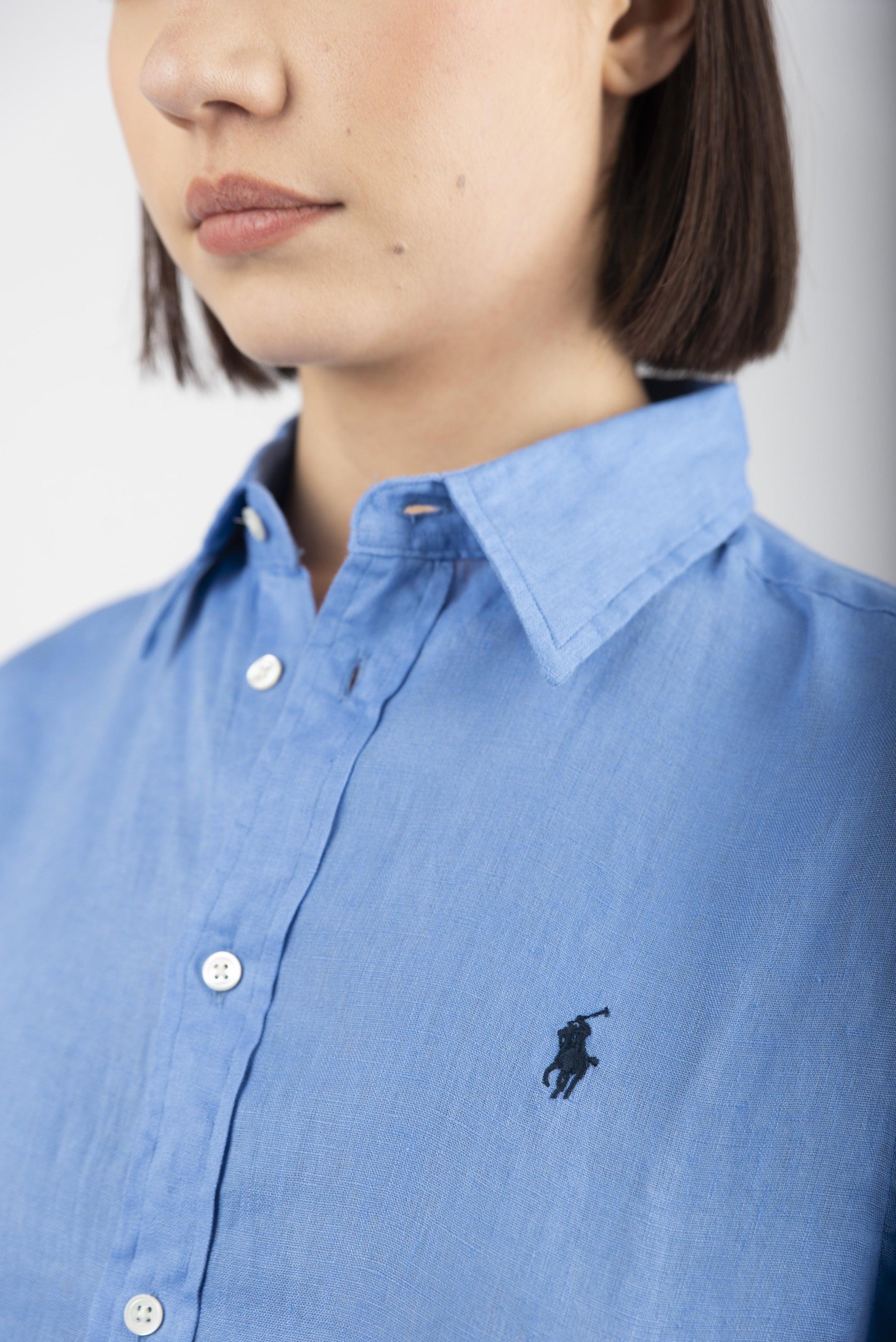 Camicia in lino Classic Fit blu medio 211970730 006 POLO RALPH LAUREN 