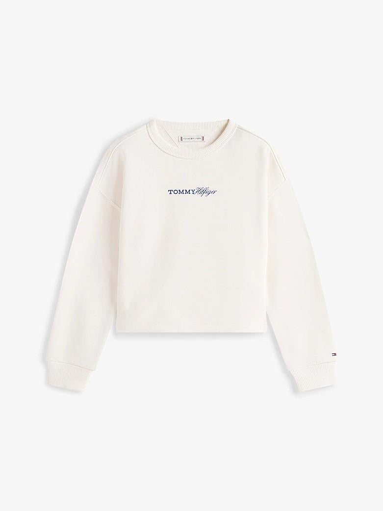 Felpa relaxed fit in spugna con logo glitter KG0KG09128J YBH TOMMY HILFIGER 