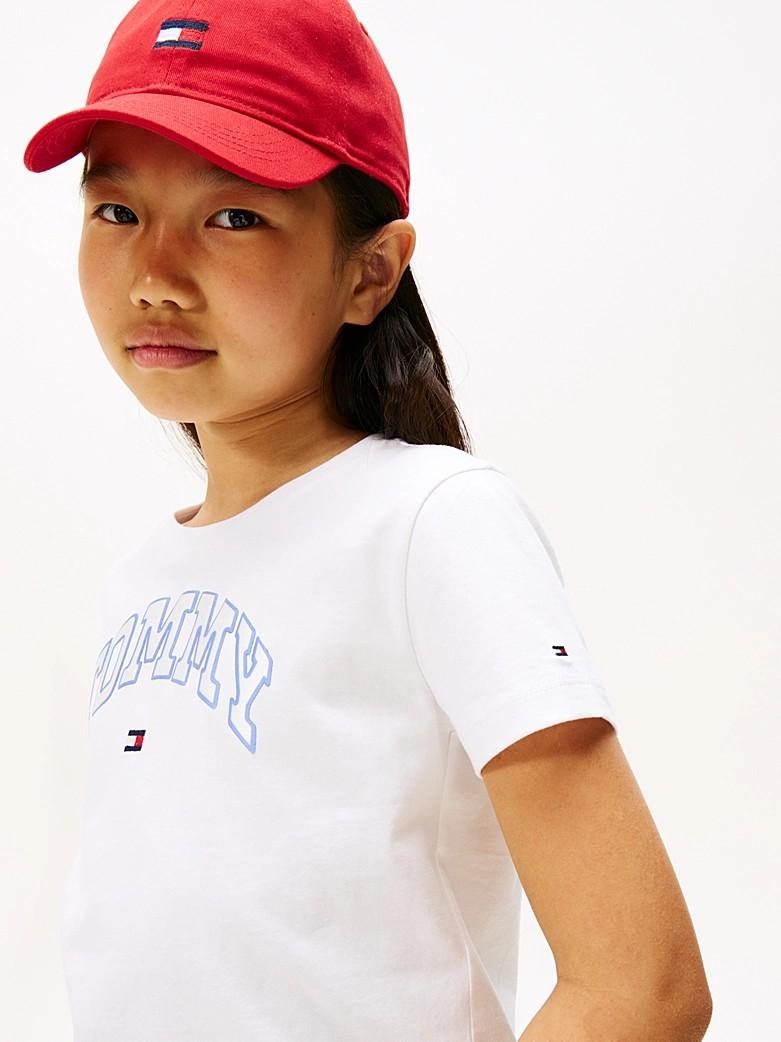 T-shirt Varsity con logo in rasatello KG0KG08806T YBR TOMMY HILFIGER 
