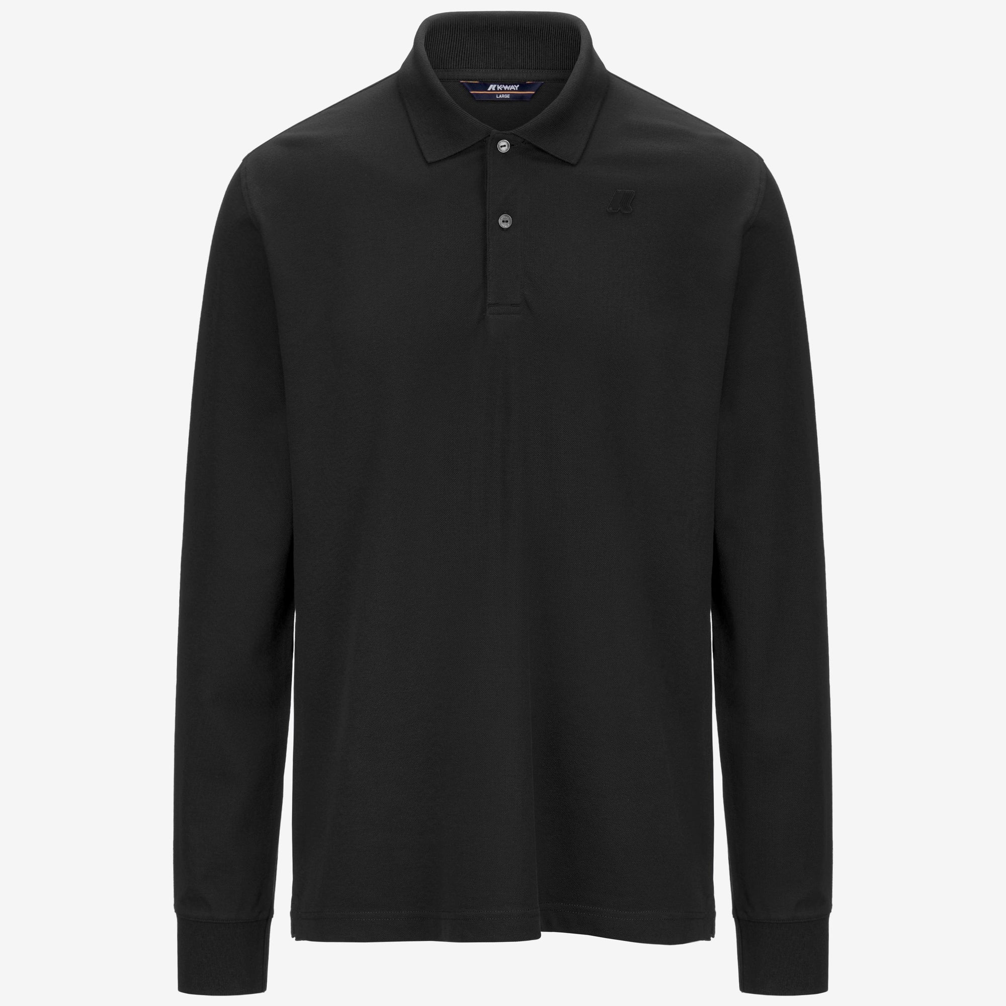 Polo da uomo nero slim fit maniche lunghe K1125GW USY K-WAY 