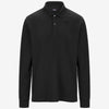 Polo da uomo nero slim fit maniche lunghe
