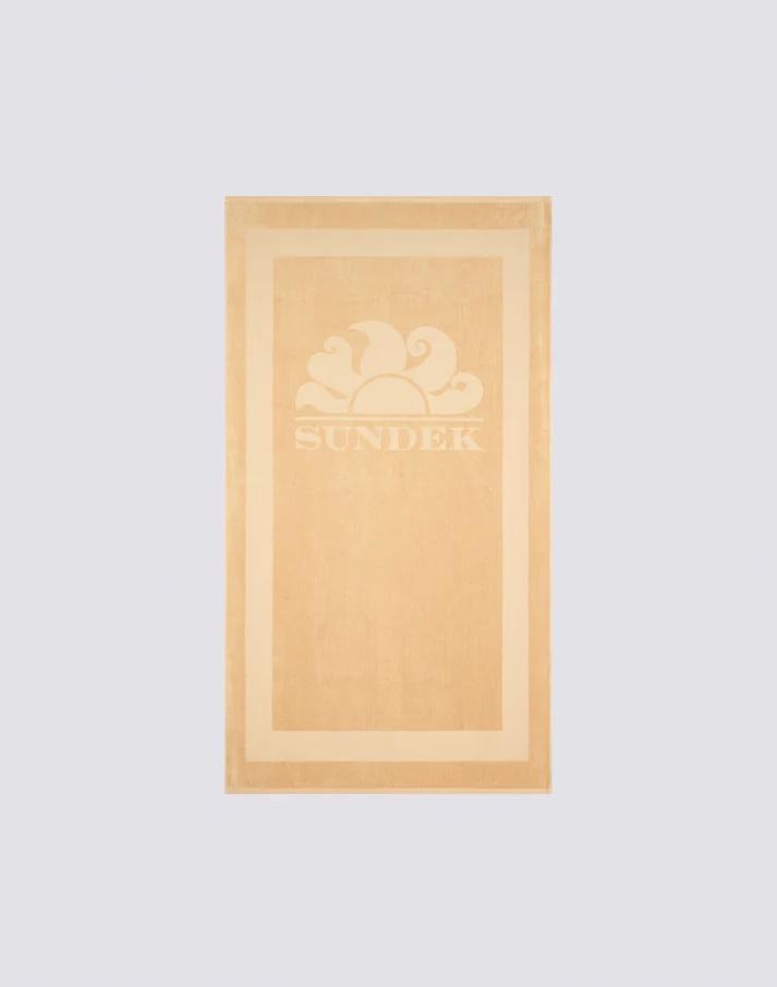 Telo in spugna jacquard con logo e cornice AM372ATC1000 A7200 SUNDEK 