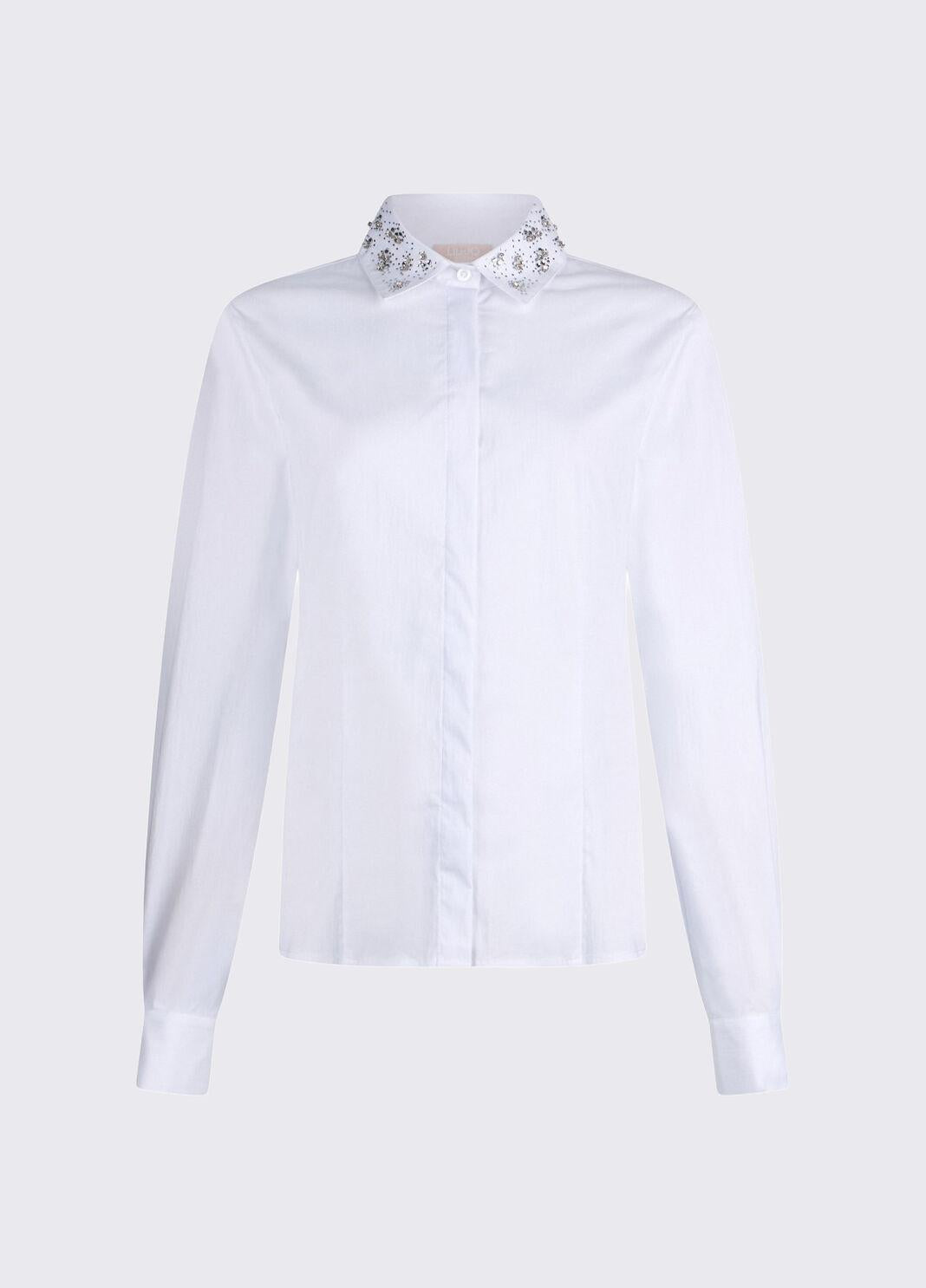 Camicia con ricami gioiello WA6111T039A 11111 LIU JO WHITE1 