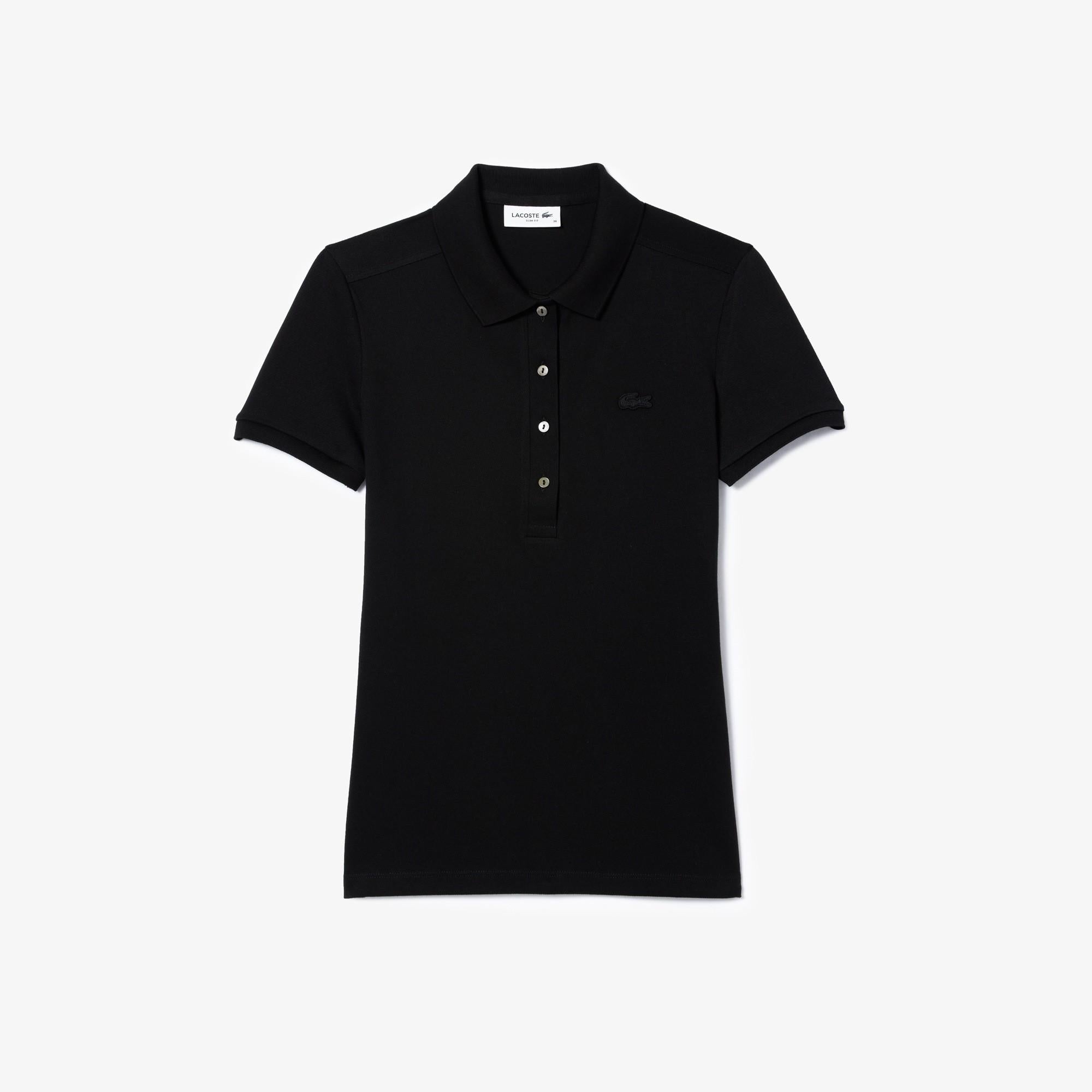 Polo da donna in piqué di cotone stretch Lacoste slim fit PF5462 001 LACOSTE 