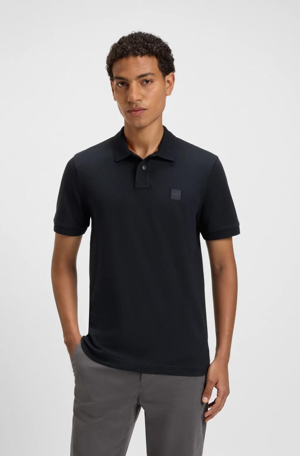 Polo slim fit in cotone elasticizzato con toppa con logo 50507803 404 BOSS 