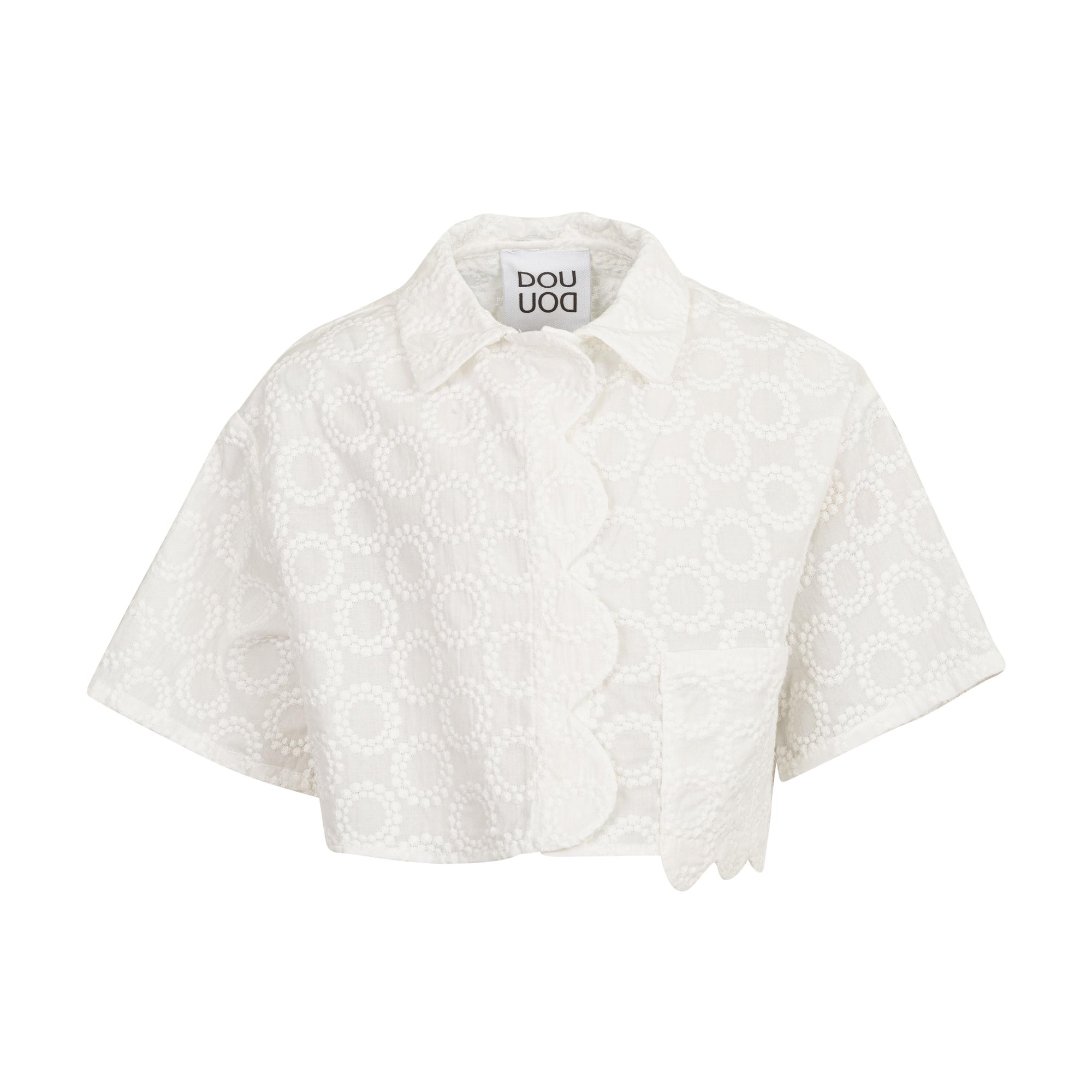 Camicia corta ricami in rilievo DW5A40 100A DOUUOD 