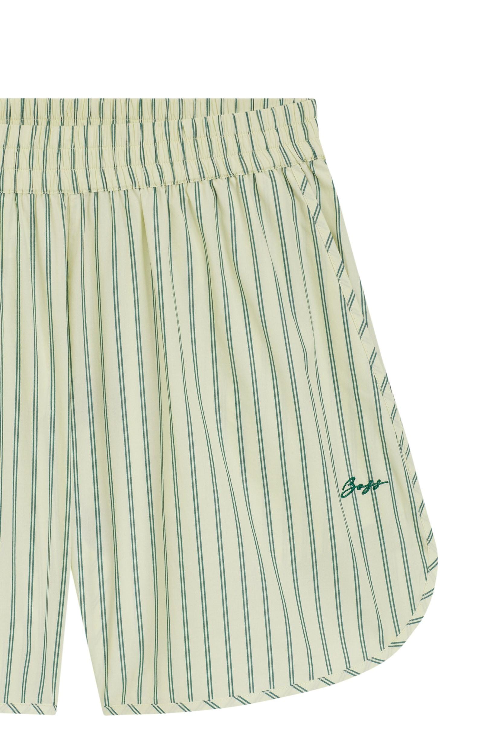 Shorts con righe verticali in popeline di cotone 50559232 982 BOSS 
