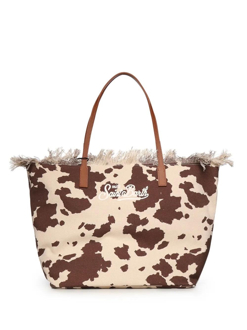 Borsa City regular in canvas con stampa muccata CBF0001 01750L MC2 SAINT BARTH 