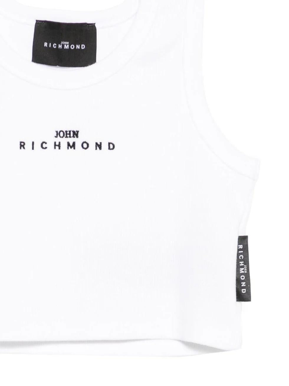Top con logo ricamato RGP26172CN WHITE RICHMOND 