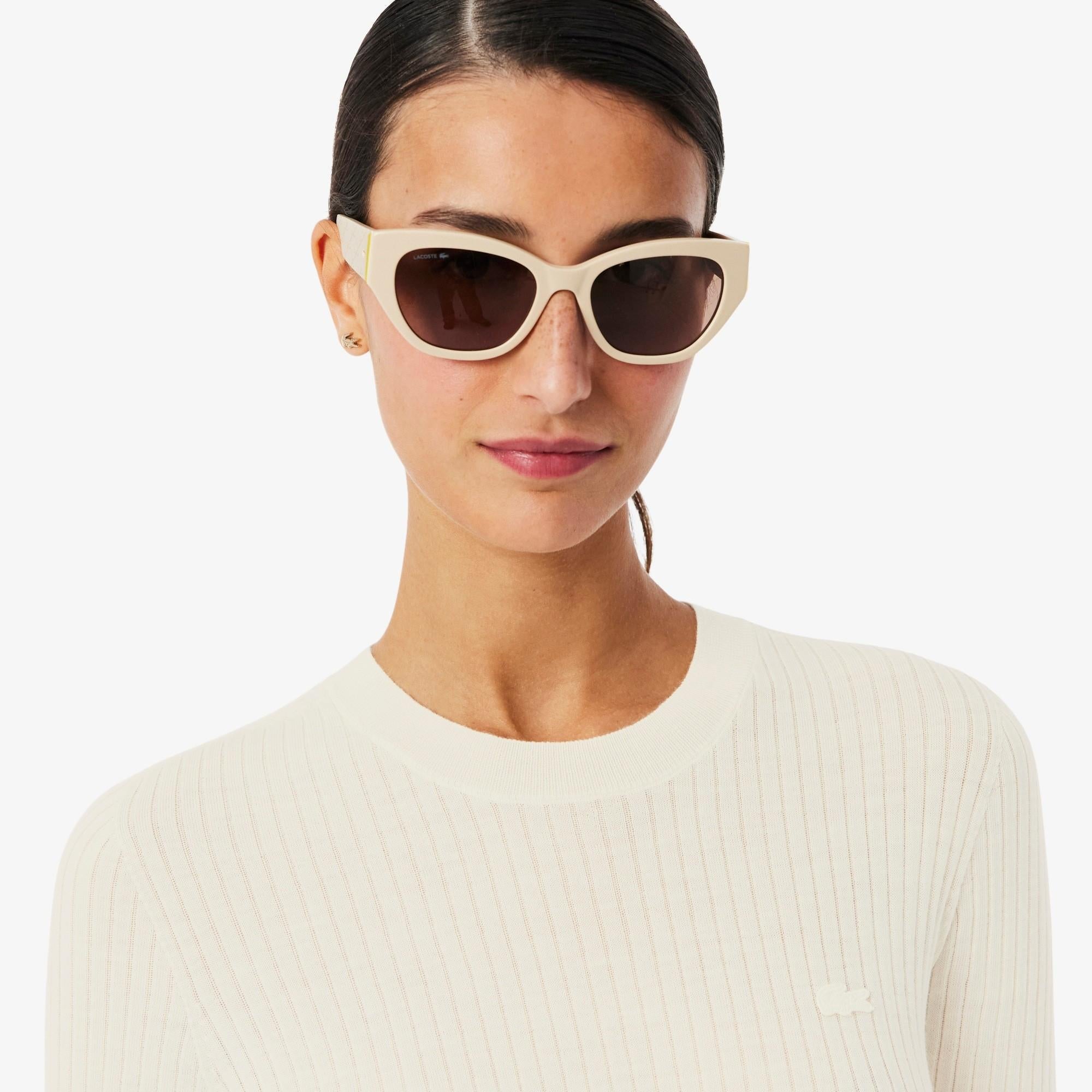 Maglione a maniche corte in lana merinos a coste AF4146 70V LACOSTE 