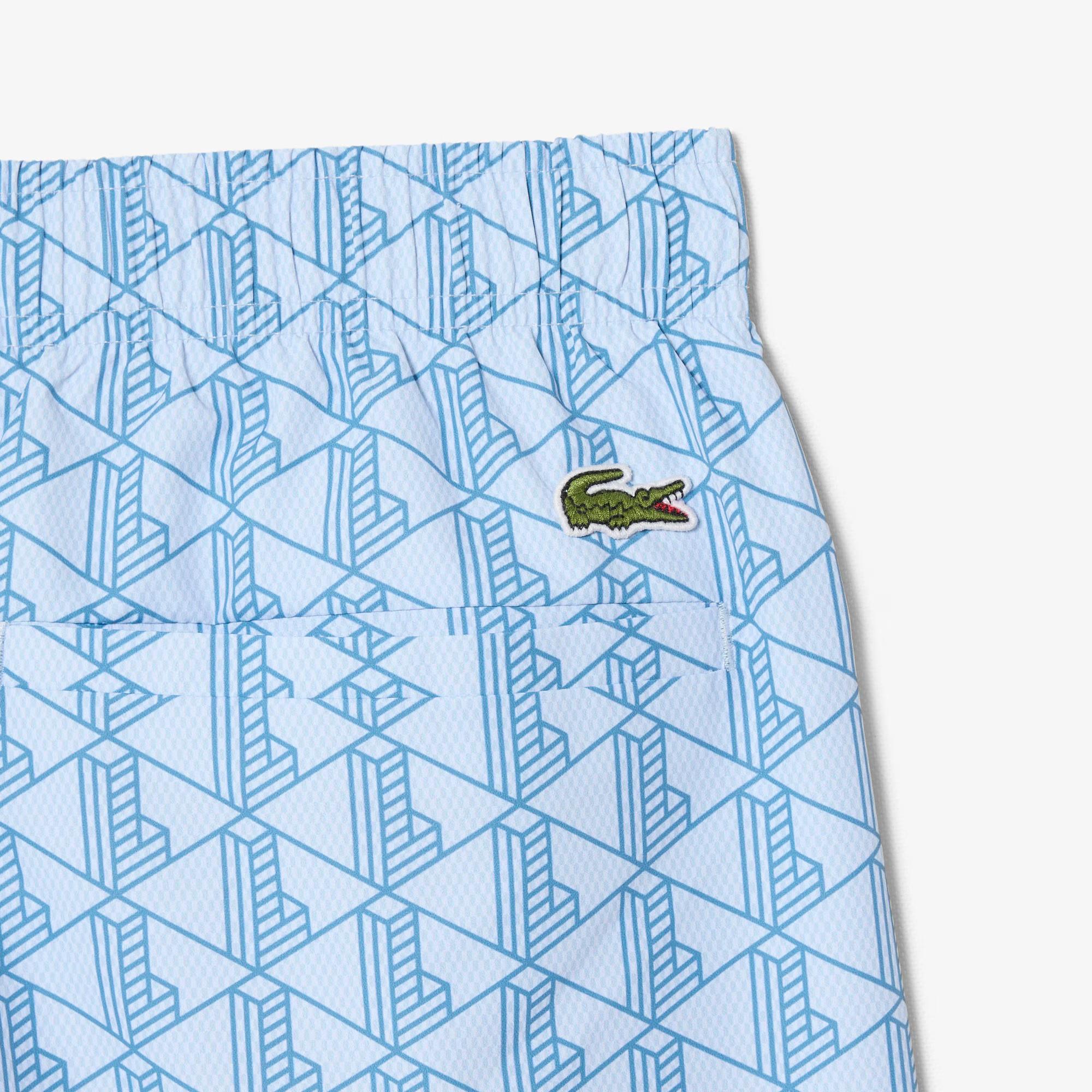 Boxer mare midi con stampa con monogramma MH9086 3IJ LACOSTE 