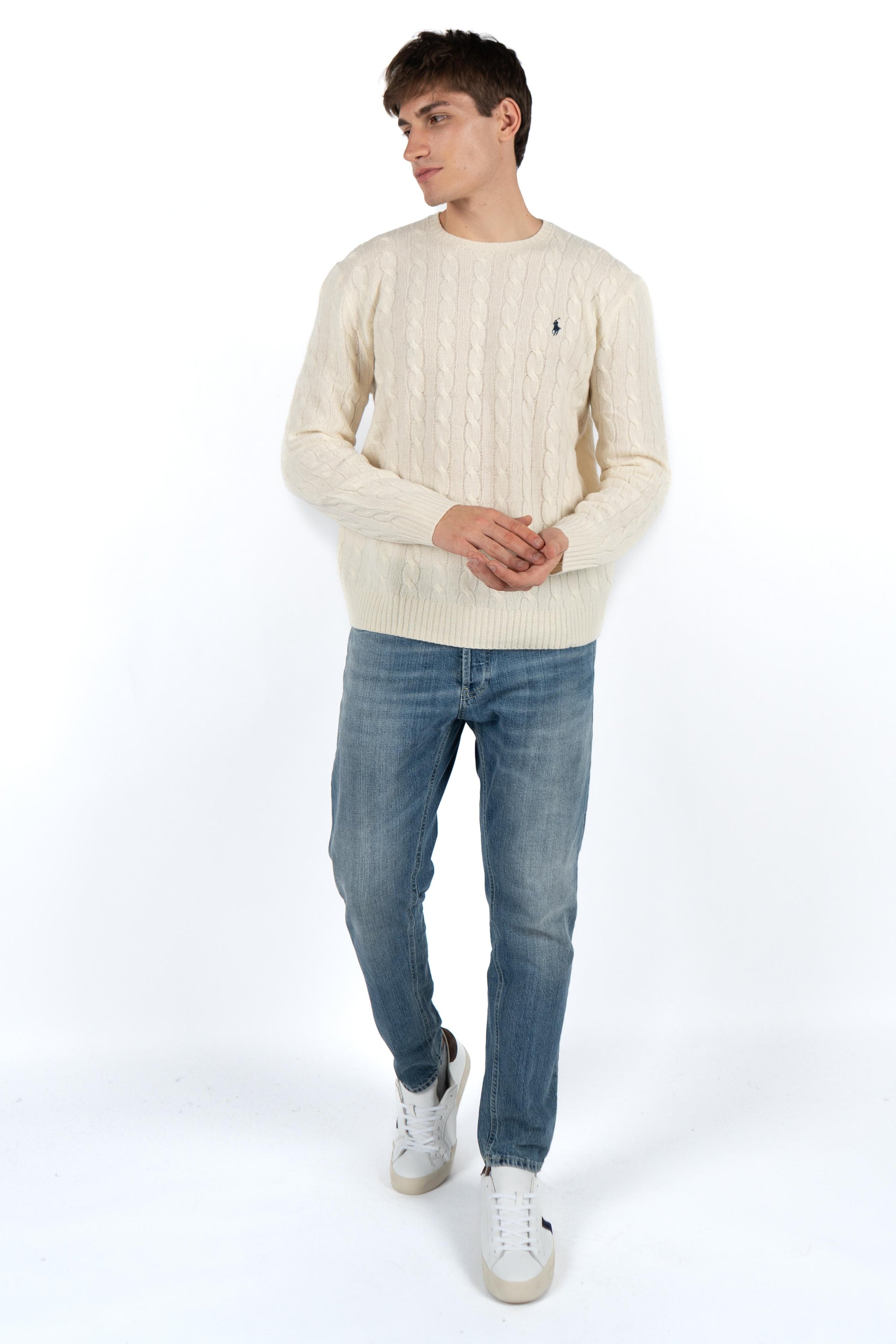 Maglia in lana e cashmere a trecce 710876762 010 POLO RALPH LAUREN 