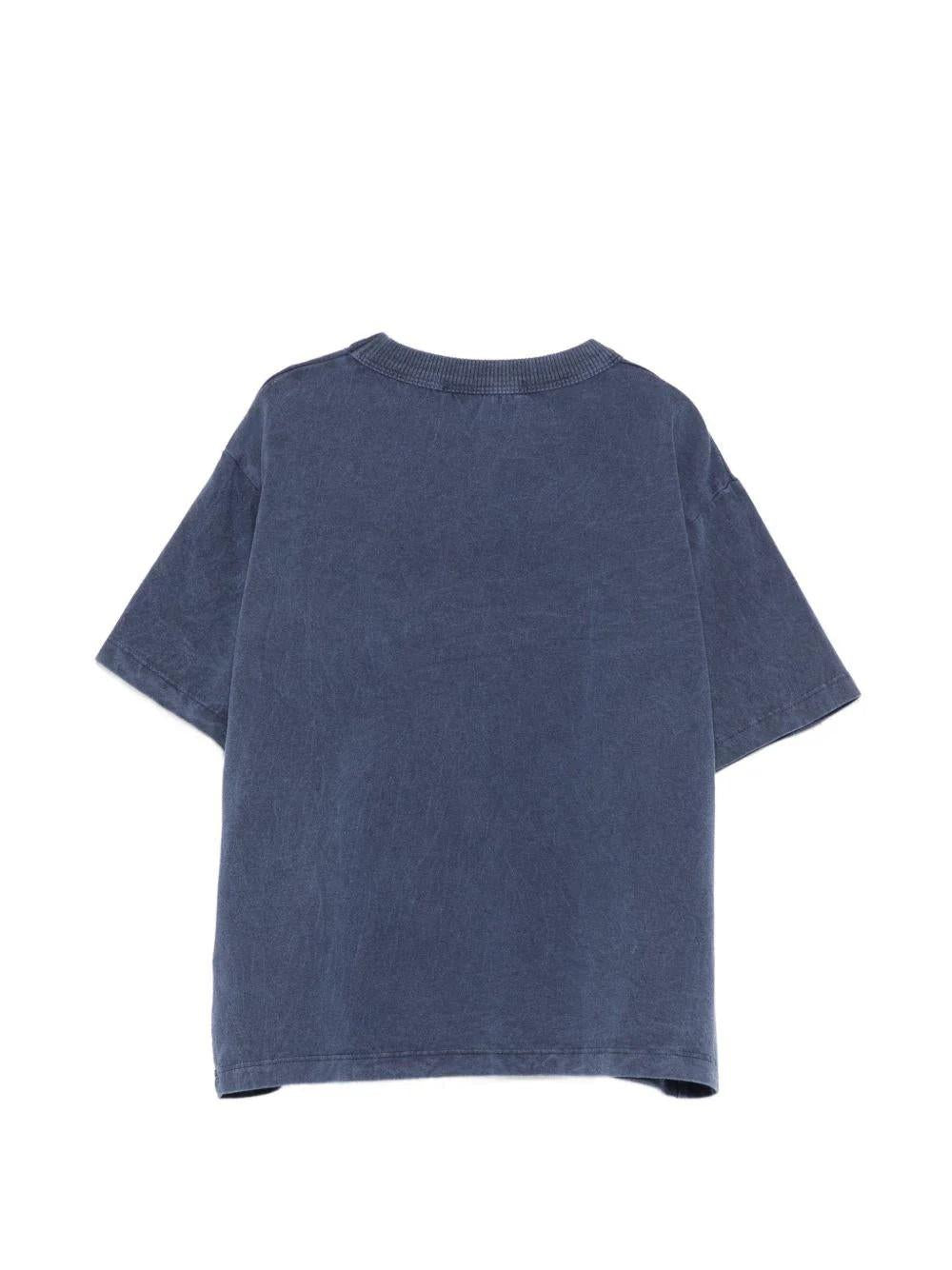 T-shirt blu con scritta logo sul davanti B126AC014 411 BOBO CHOSES 