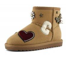 Stivale invernale in velluto a coste con patch HCYK263 TAN COLORS OF CALIFORNIA 