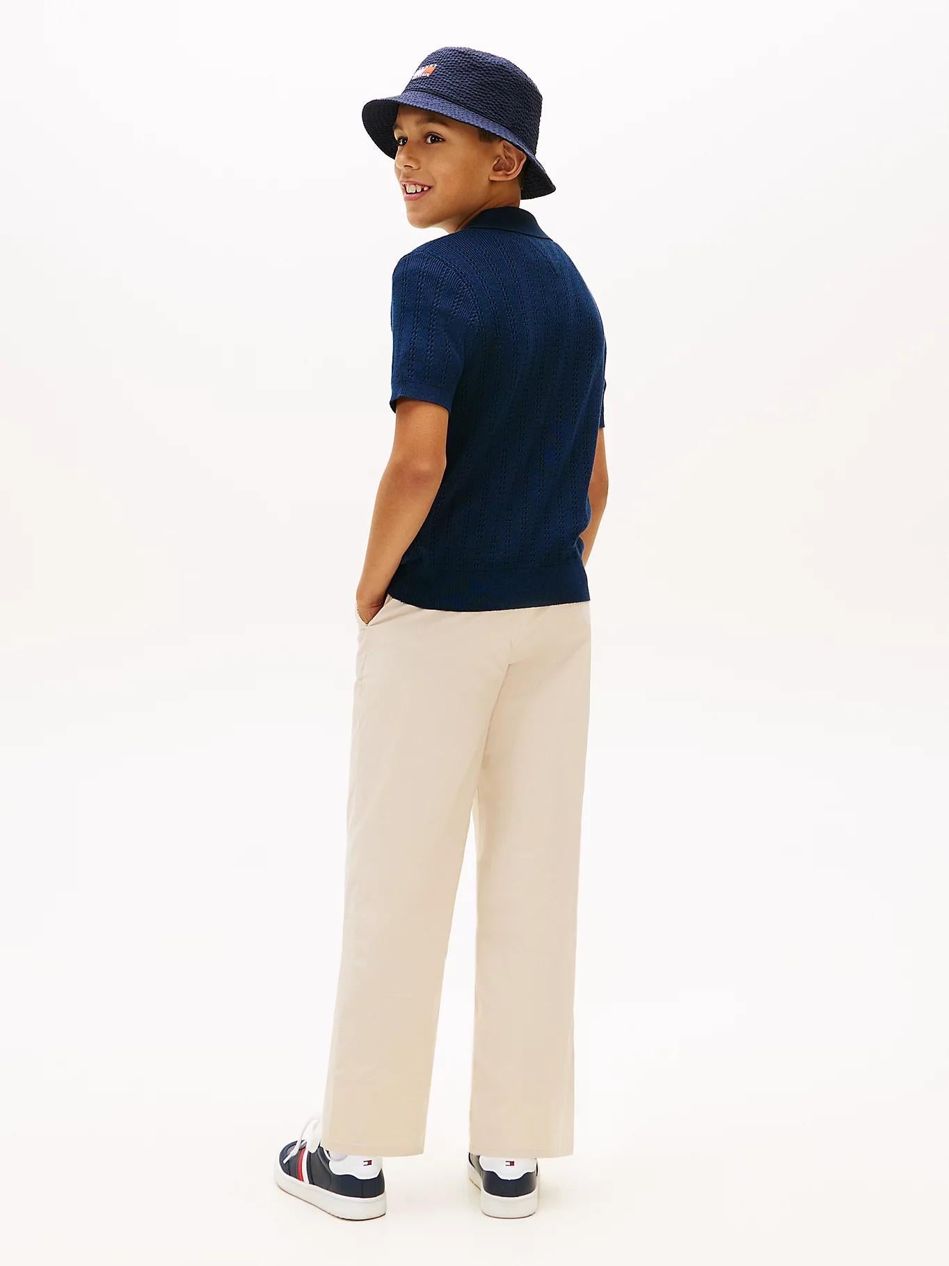 Polo in maglia traforata KB0KB10251T C1G TOMMY HILFIGER 