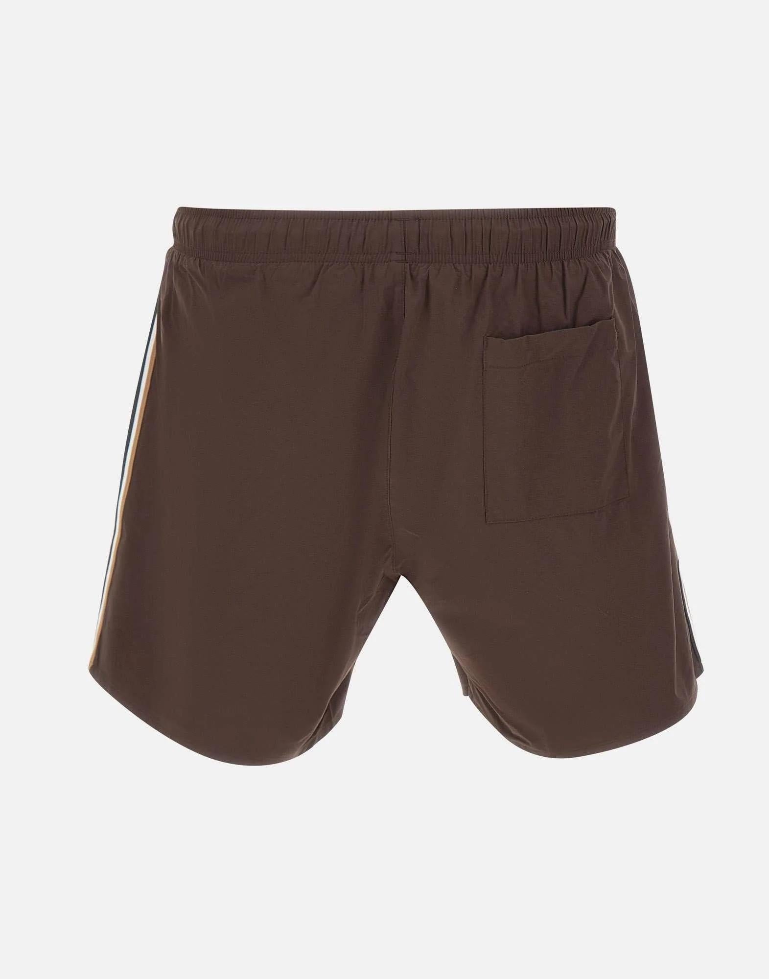 Boxer da mare con righe tipiche del marchio e logo 50491594 207 BOSS 
