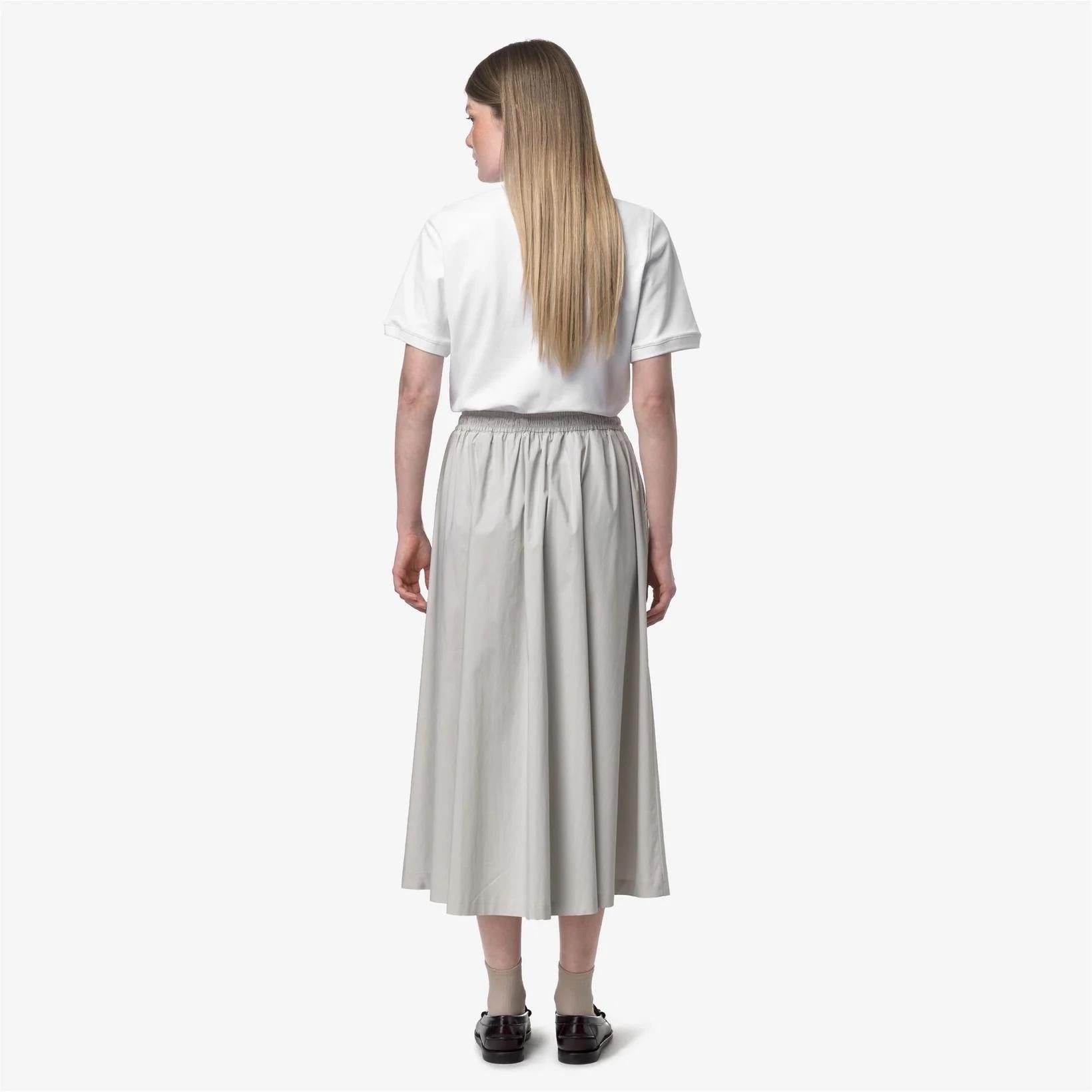 Gonna lunga casual Mosella Light Poplin Tech donna beige con vita regolabile K4147DW 634 K-WAY 