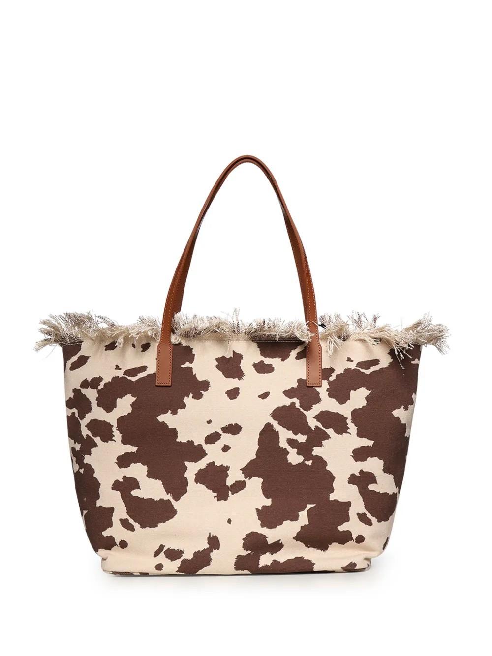Borsa City regular in canvas con stampa muccata CBF0001 01750L MC2 SAINT BARTH 