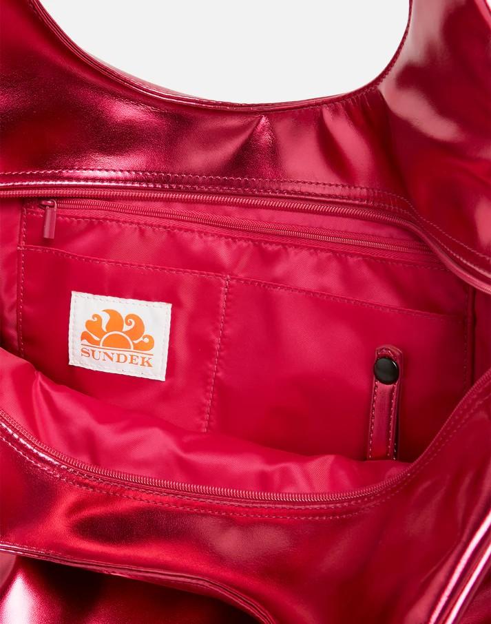 Borsa shopper laminata con logo AW417ABPU7LA 968LA SUNDEK 