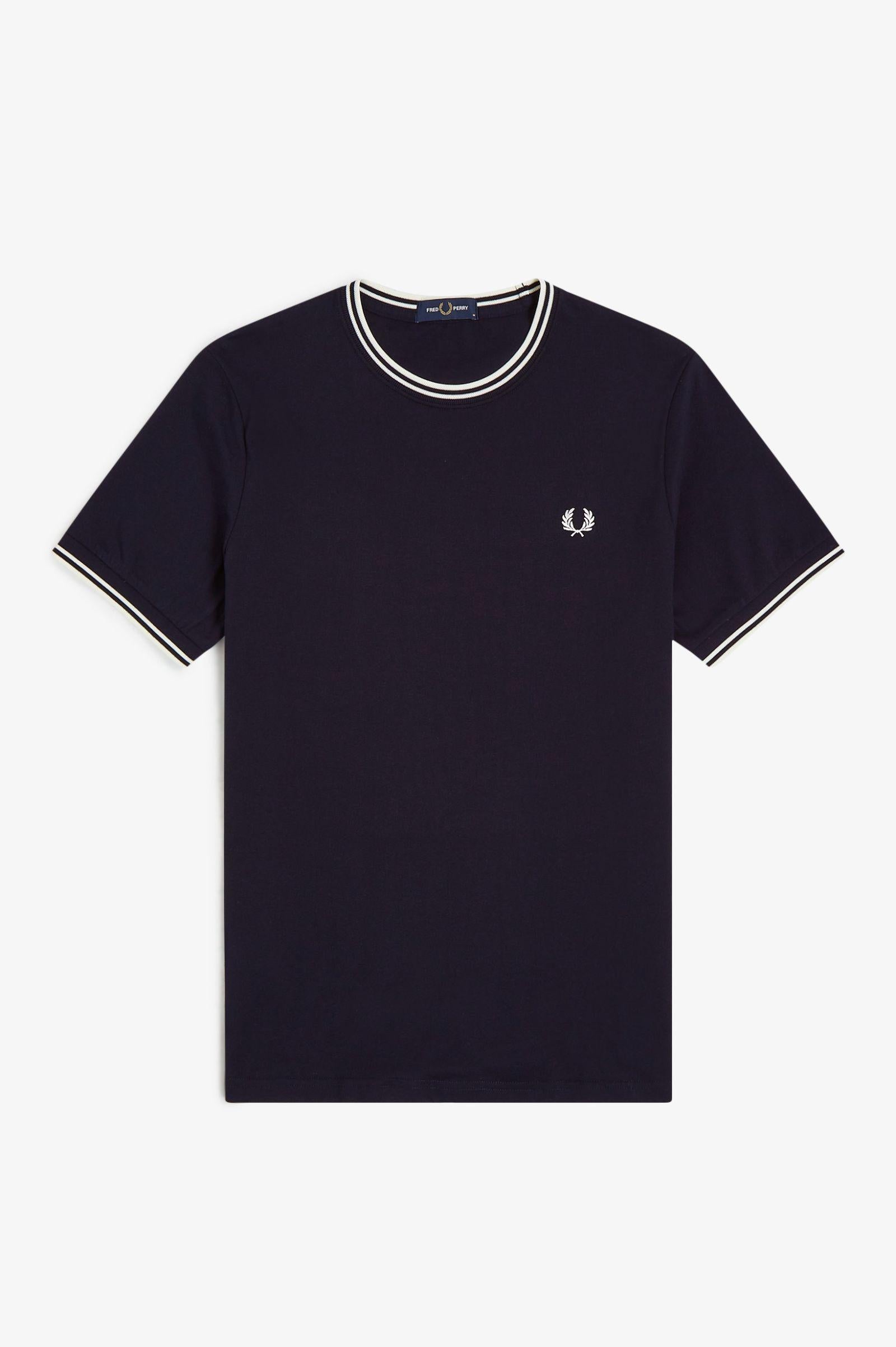 T-shirt con doppia riga M158853 795 FRED PERRY 