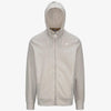 Giacca in pile athleisure da uomo beige con cappuccio
