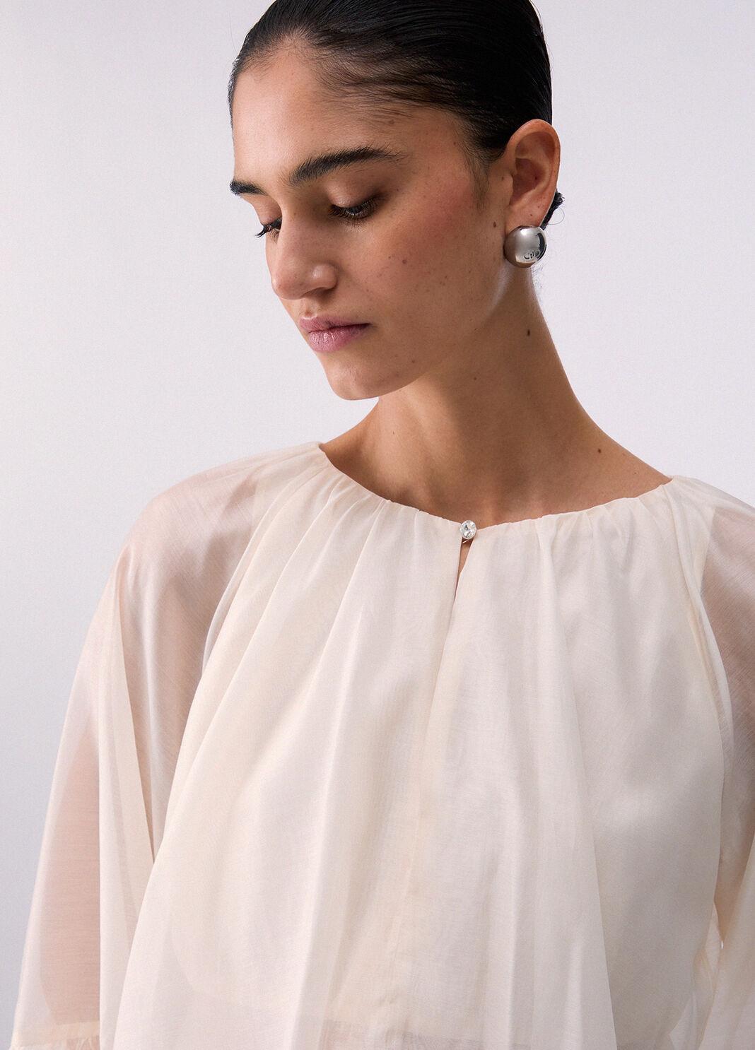 Blusa in mussola WA6400T435A 10605 LIU JO WHITE1 