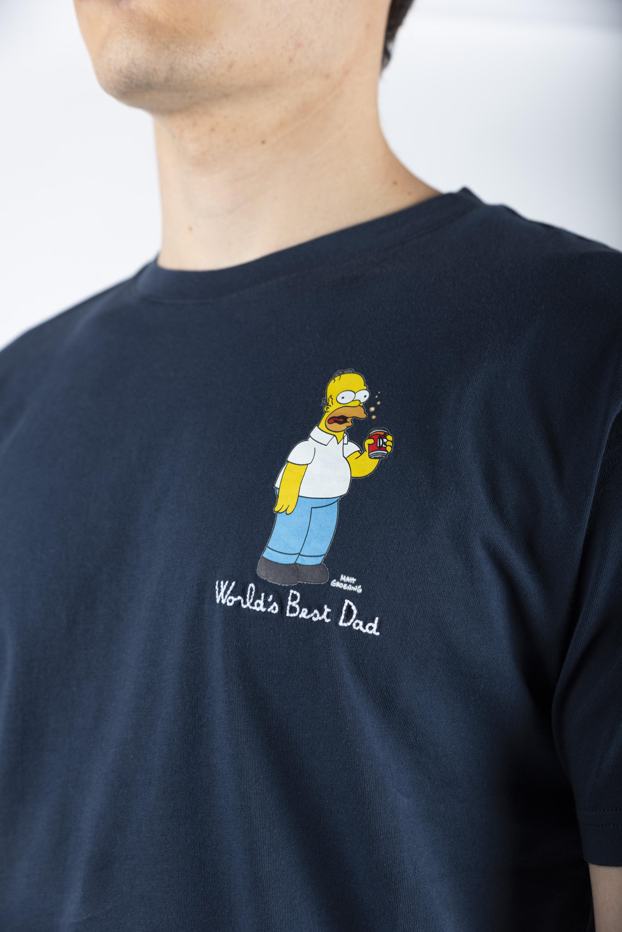 T-shirt in cotone con ricamo World's Best Dad Homer Simpson navy Special Edition TSHM001 02610H MC2 SAINT BARTH 
