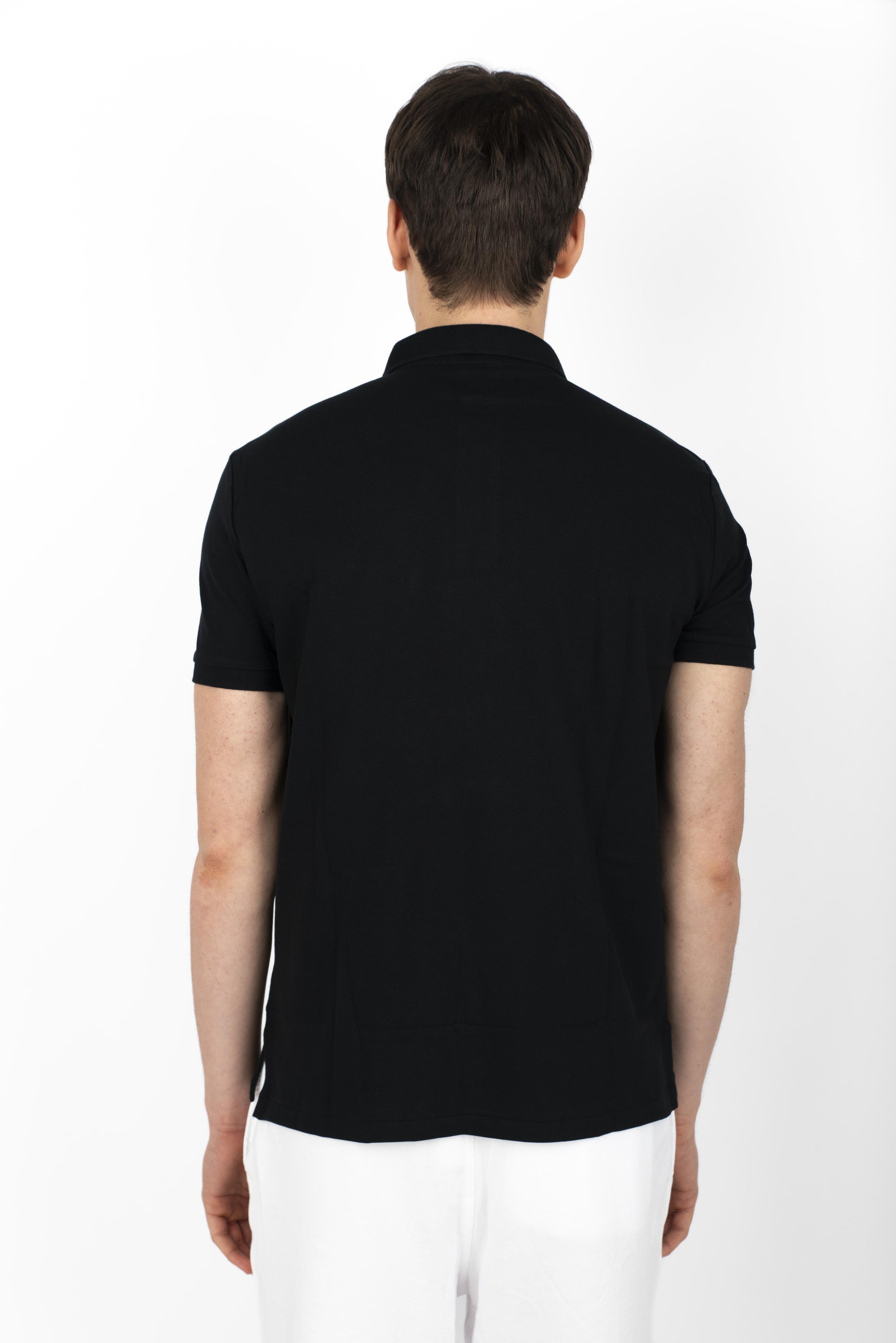 Polo nera in piqué stretch Custom Slim Fit 710941439 001 POLO RALPH LAUREN 