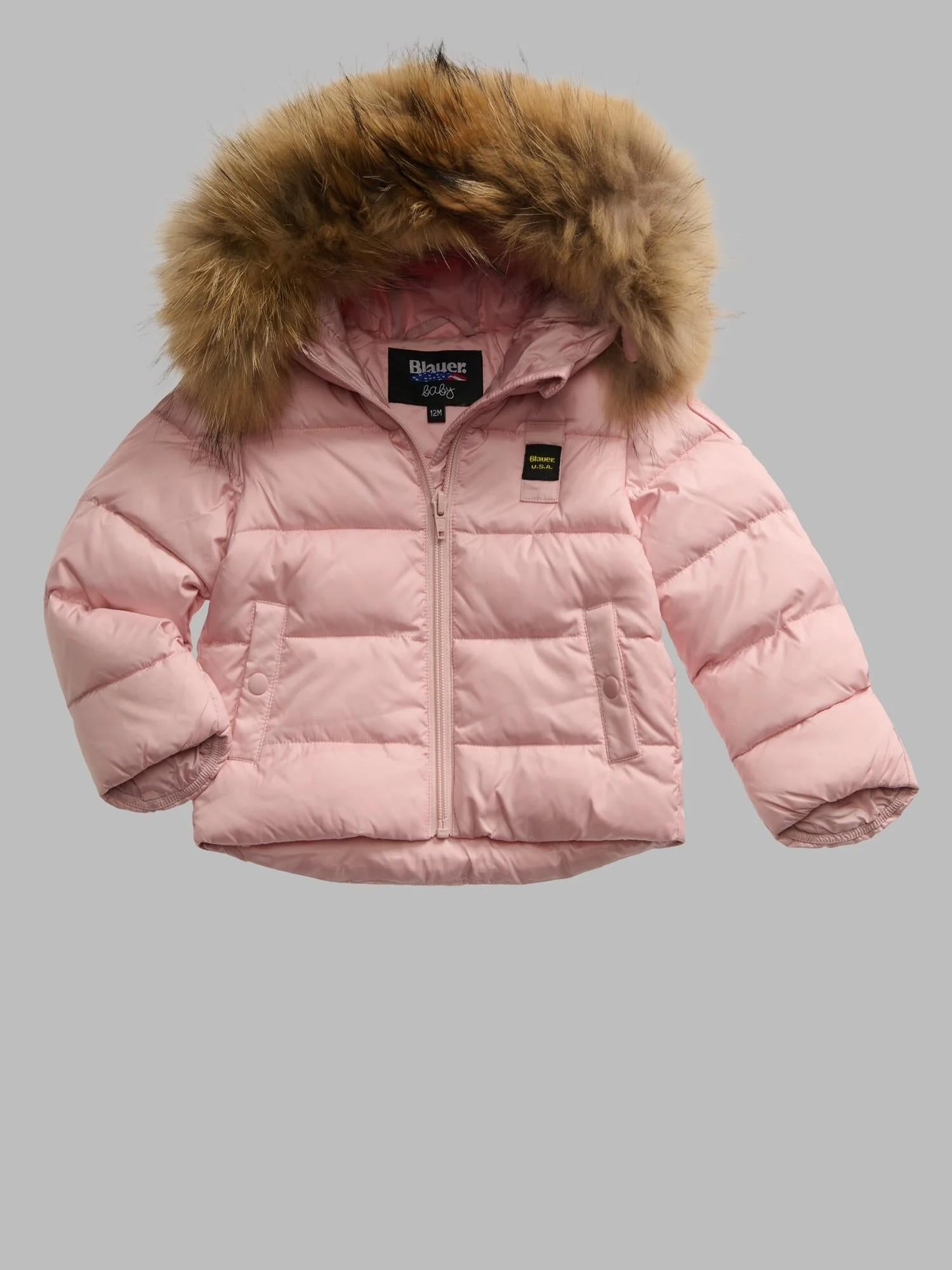 Piumino con bordo in pelliccia armory 25WBBXC02450A 520 BLAUER 