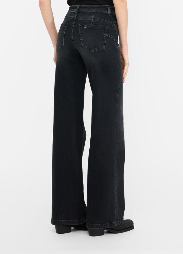 Jeans flare con cintura UF5100D0264 87451 LIU JO BLUE DENIM 