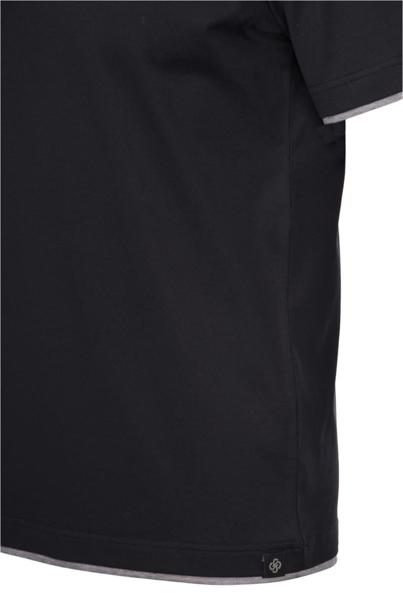 T-shirt con profili nero 60123/73710 099 GRAN SASSO 