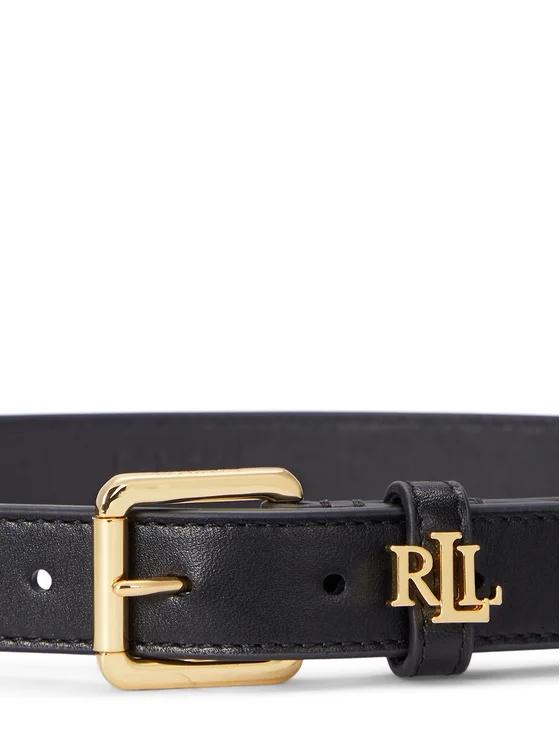 Cintura in pelle con logo sul passante 412968763 001 LAUREN ACCESSORIES 