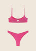 Bikini Top con Ferretto e Slip Americano Fisso Fucsia