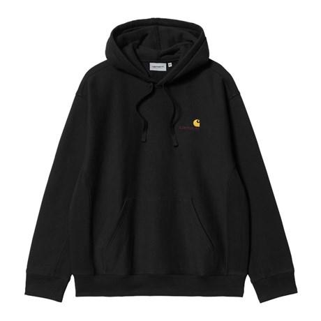 Hooded American Script Sweatshirt nera I028279 89XX CARHARTT WIP 