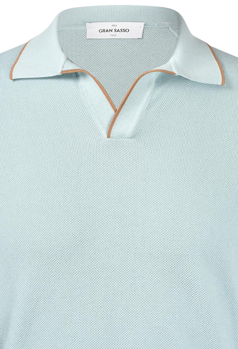 Polo skipper in maglia chicco riso verde acqua marrone 57157/20642 430 GRAN SASSO 