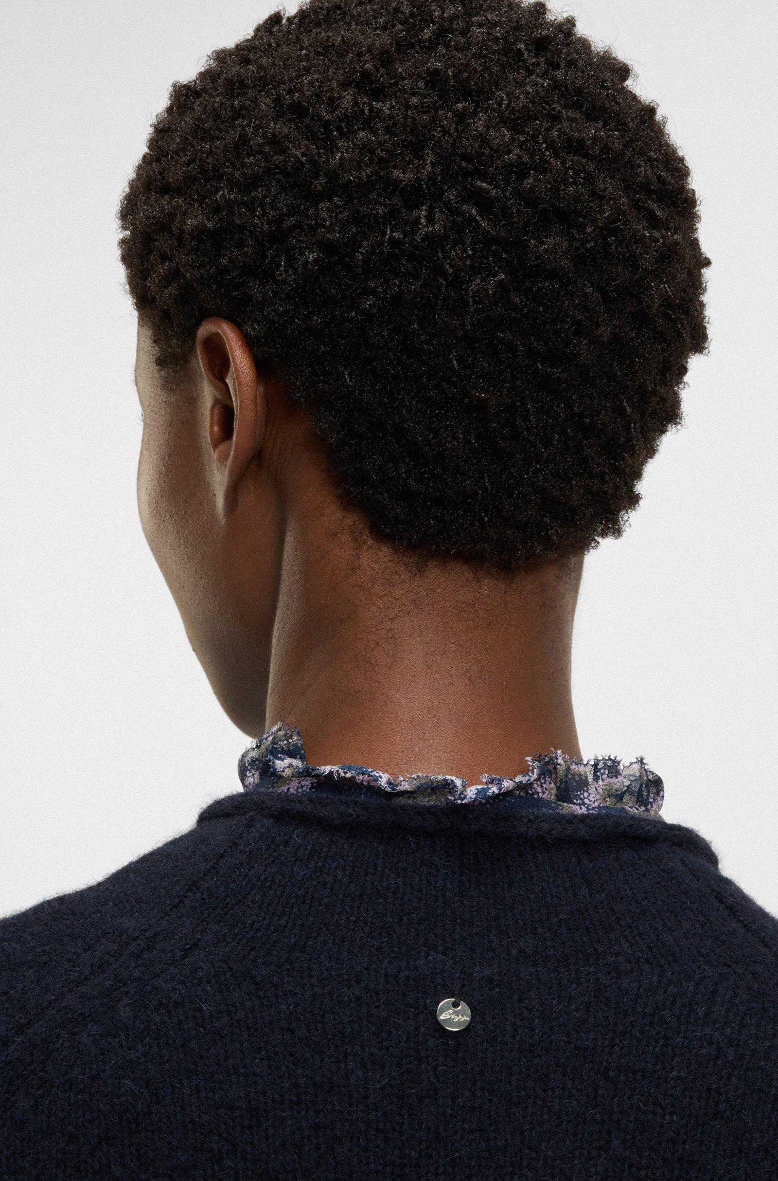 Maglione in misto lana con colletto e polsini arrotolati 50548930 408 BOSS 