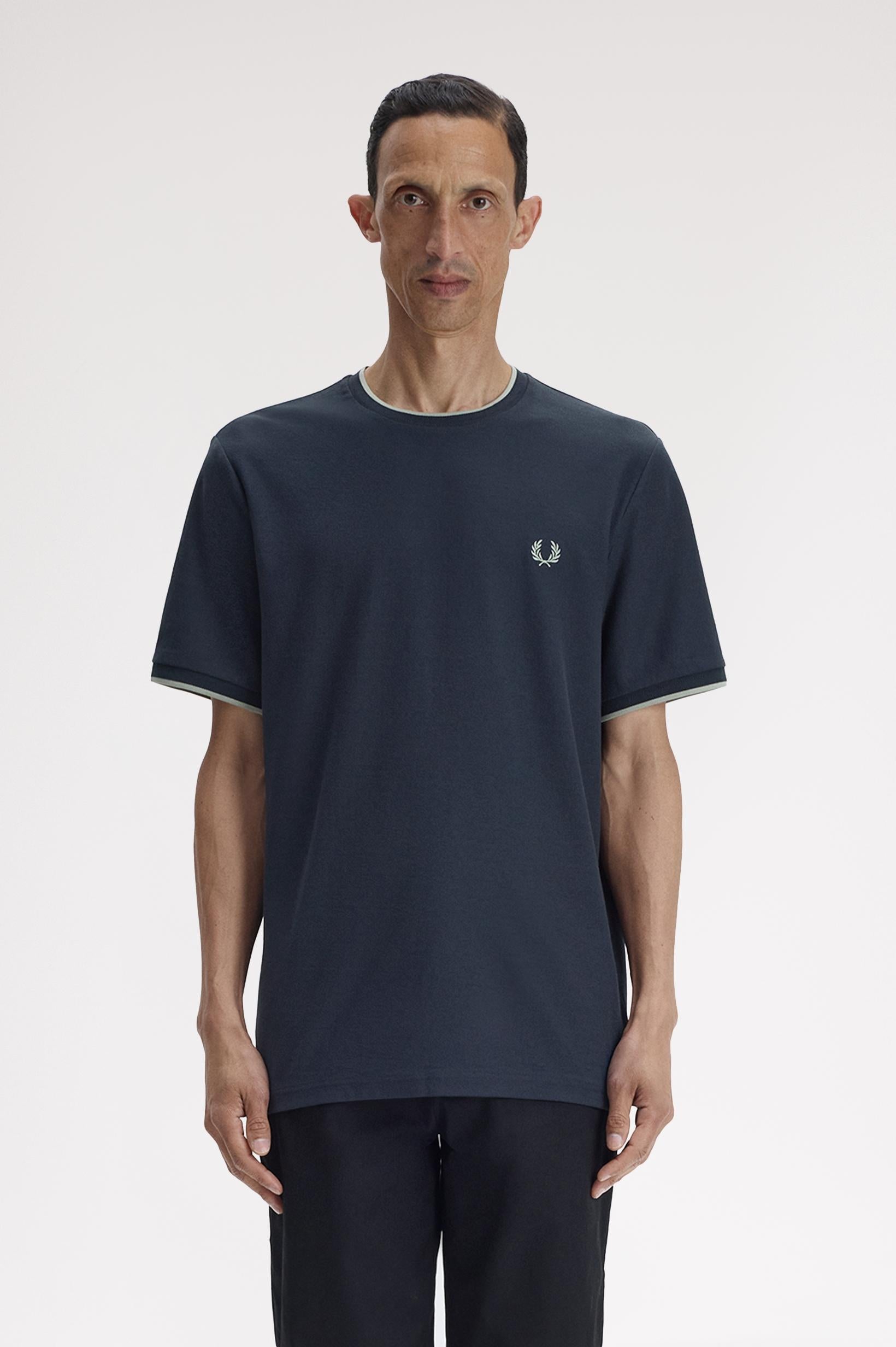 T-shirt con doppia riga M239757 608 FRED PERRY 