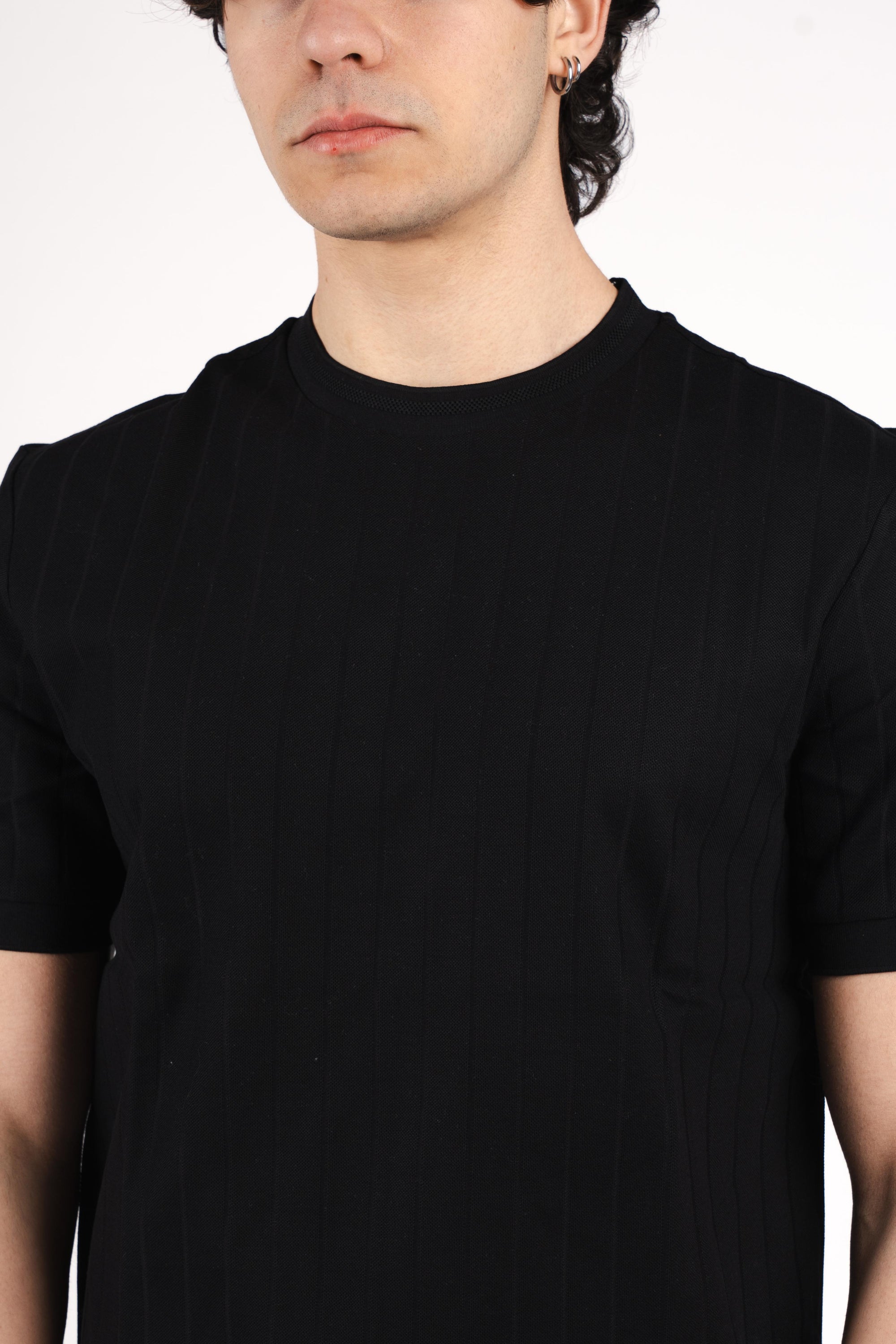 T-shirt con righe verticali 50559610 001 BOSS 