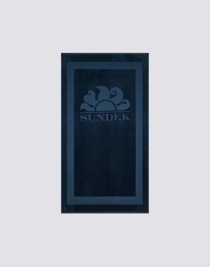 Telo in spugna Jacquard con logo e cornice AM372ATC1000 00700 SUNDEK 