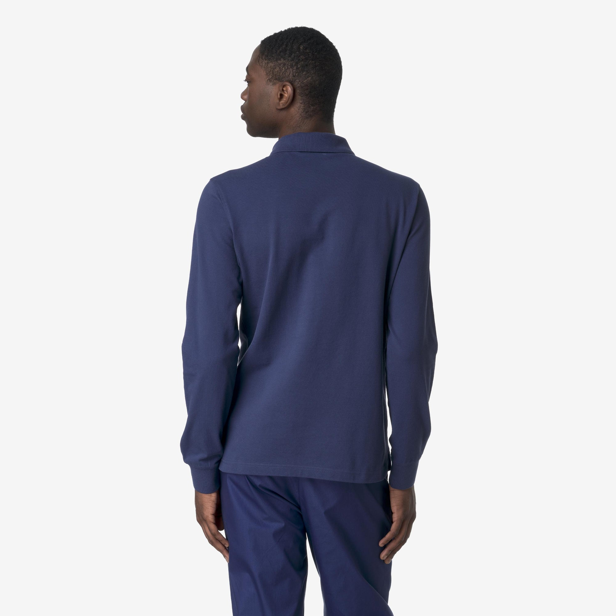 Polo da uomo blu slim fit maniche lunghe K1125GW 867 K-WAY 