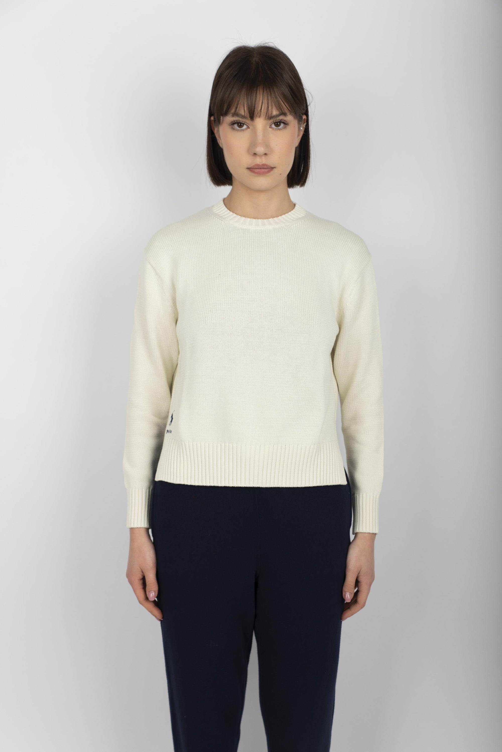 Maglia a girocollo in cotone pullover panna 211898583 003 POLO RALPH LAUREN 