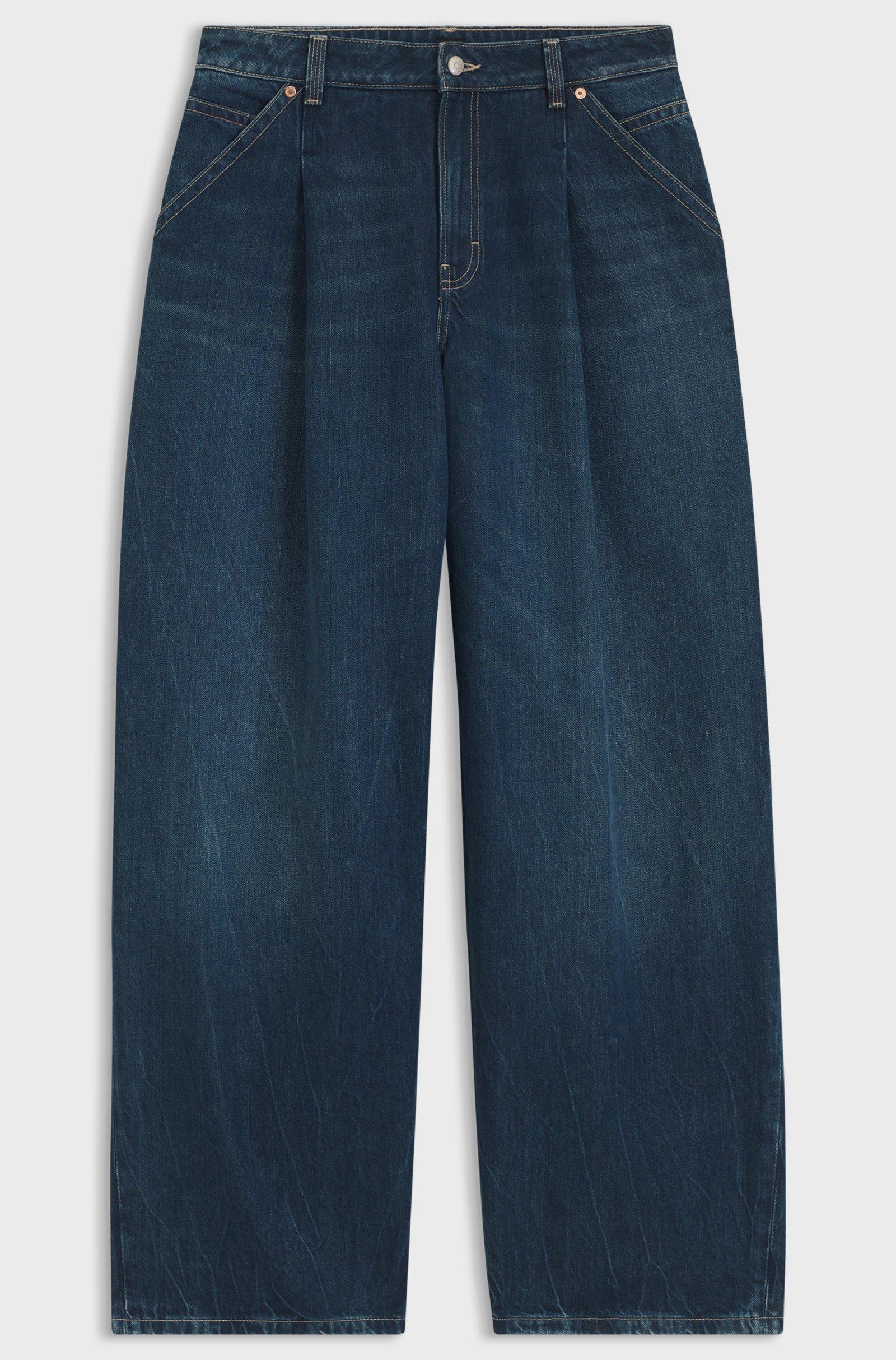 Jeans a gamba larga con pince sulla parte anteriore 50548420 300 BOSS 