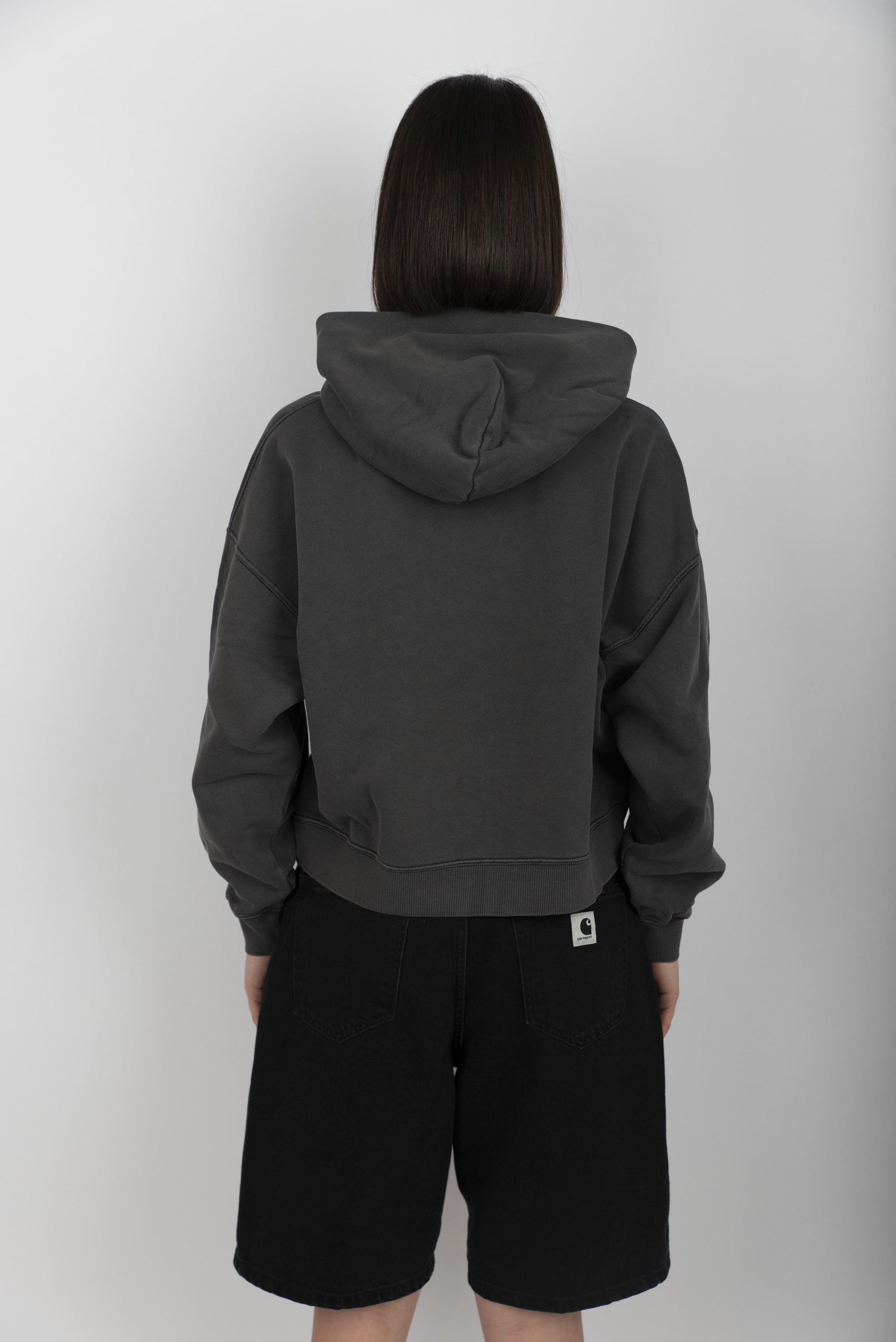 Felpa Women's Hooded Benton Sweatshirt black garment dyed  I034512 89GD CARHARTT WIP 