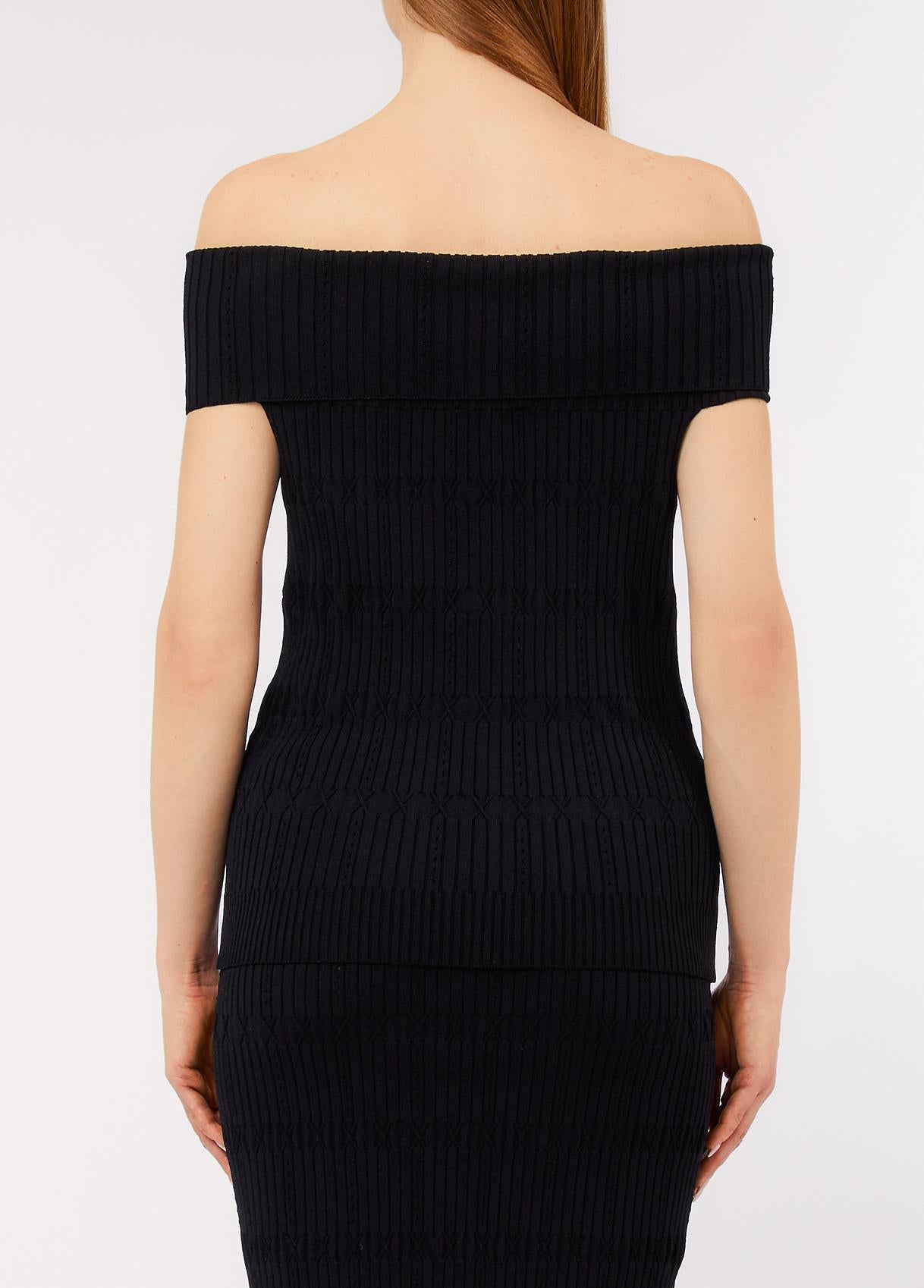 Top bardot in maglia CA6217MS55N 22222 LIU JO BLACK 